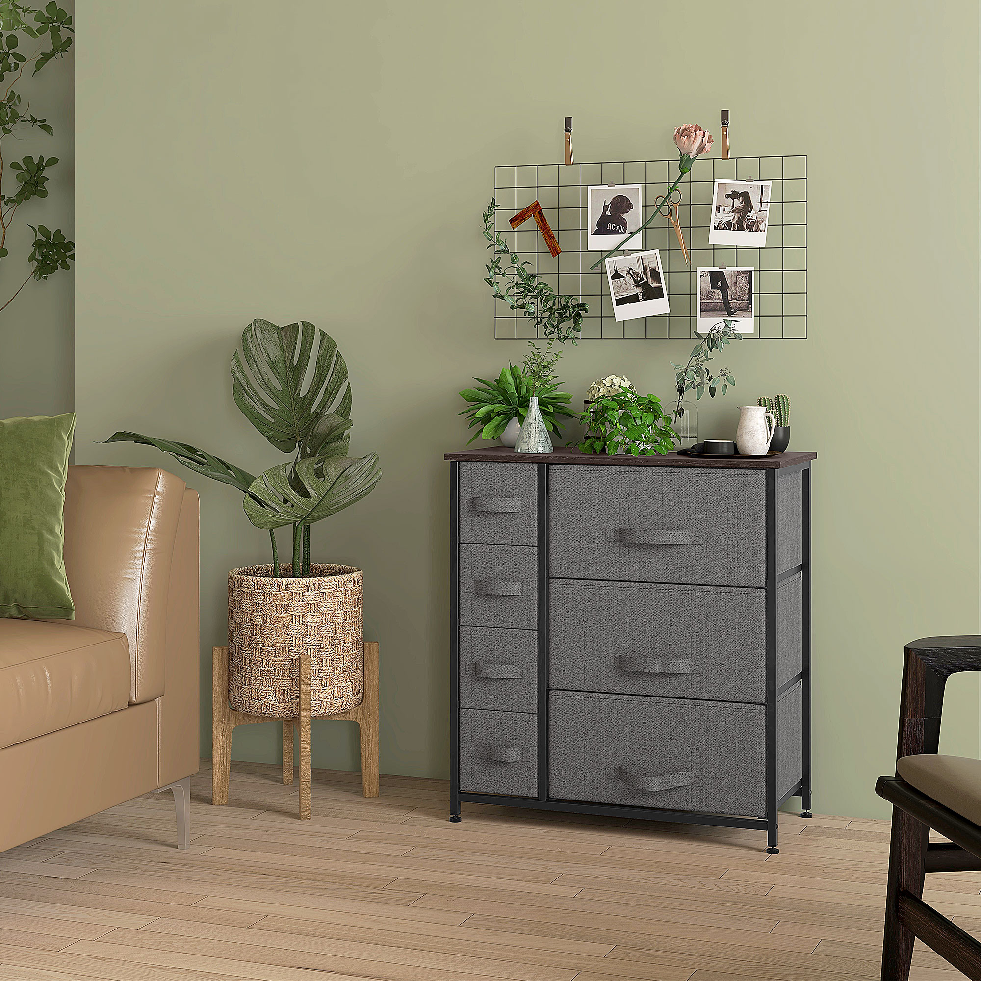 Winston Porter Farmhouse 7 Drawers Dresser For Bedroom, Rustic Chest Of