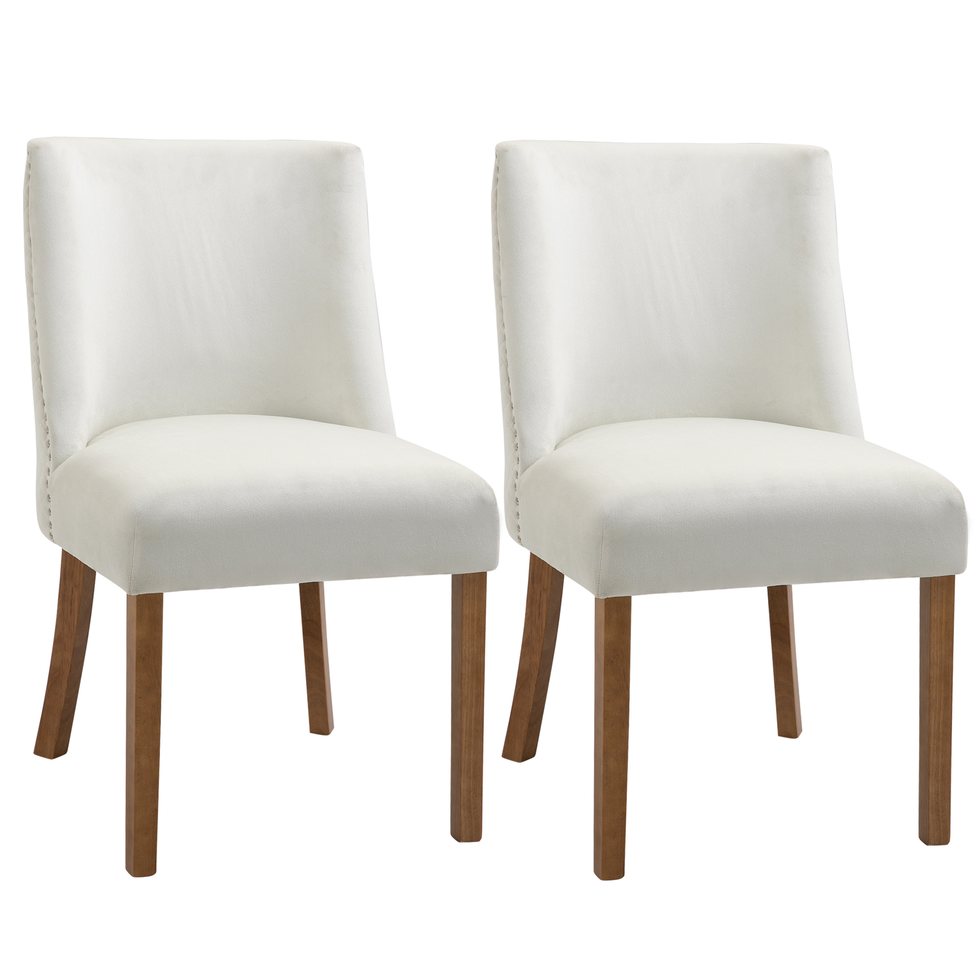 HOMCOM Modern Dining Chairs Set of 2 with High Back, Upholstered Seats ...