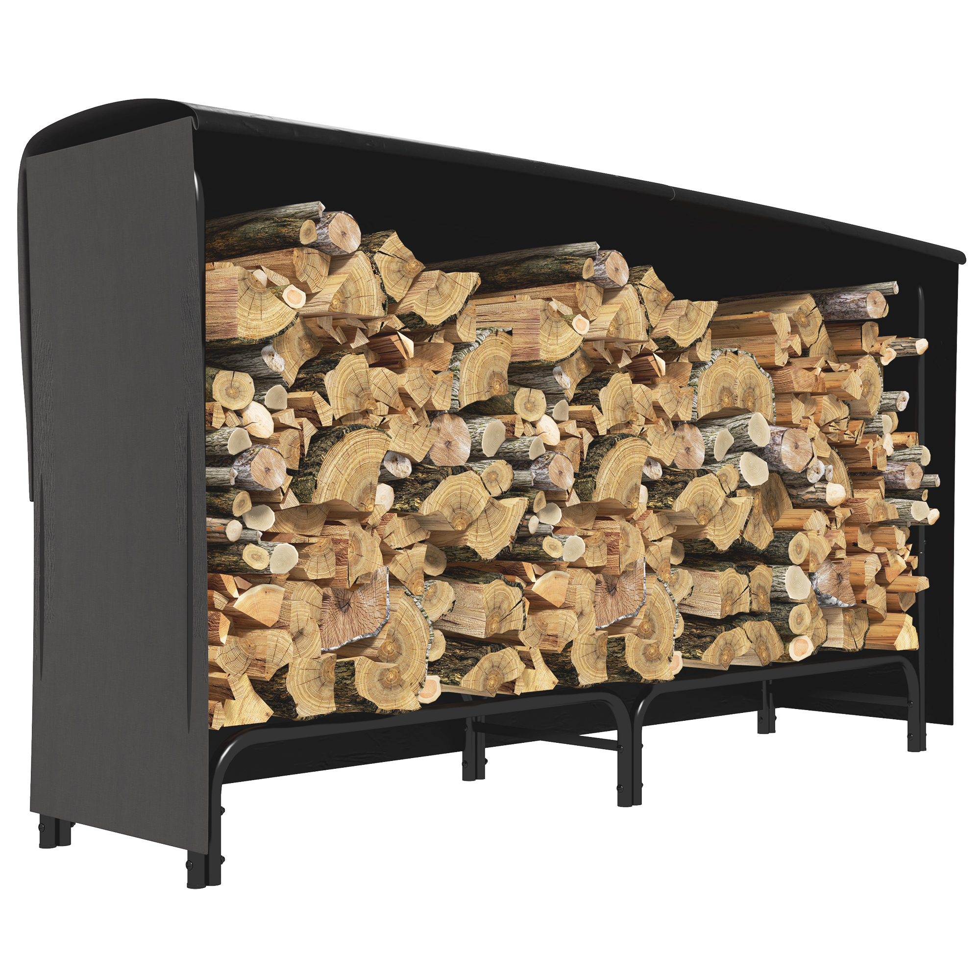 Outsunny 6ft Outdoor Firewood Rack with Cover, Adjustable Wood Storage ...