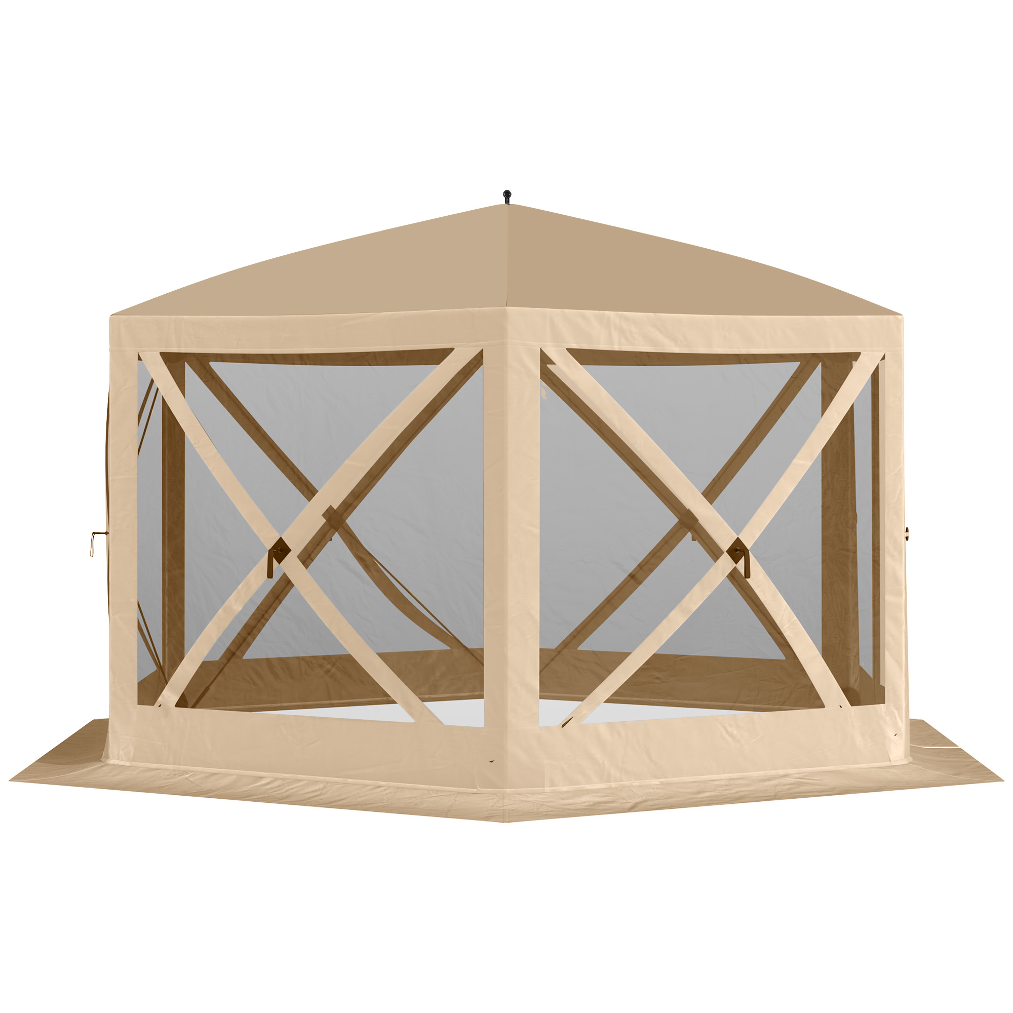 Outsunny Automatic Hexagon Pop Up Screen Tents w/ Mesh Sidewalls