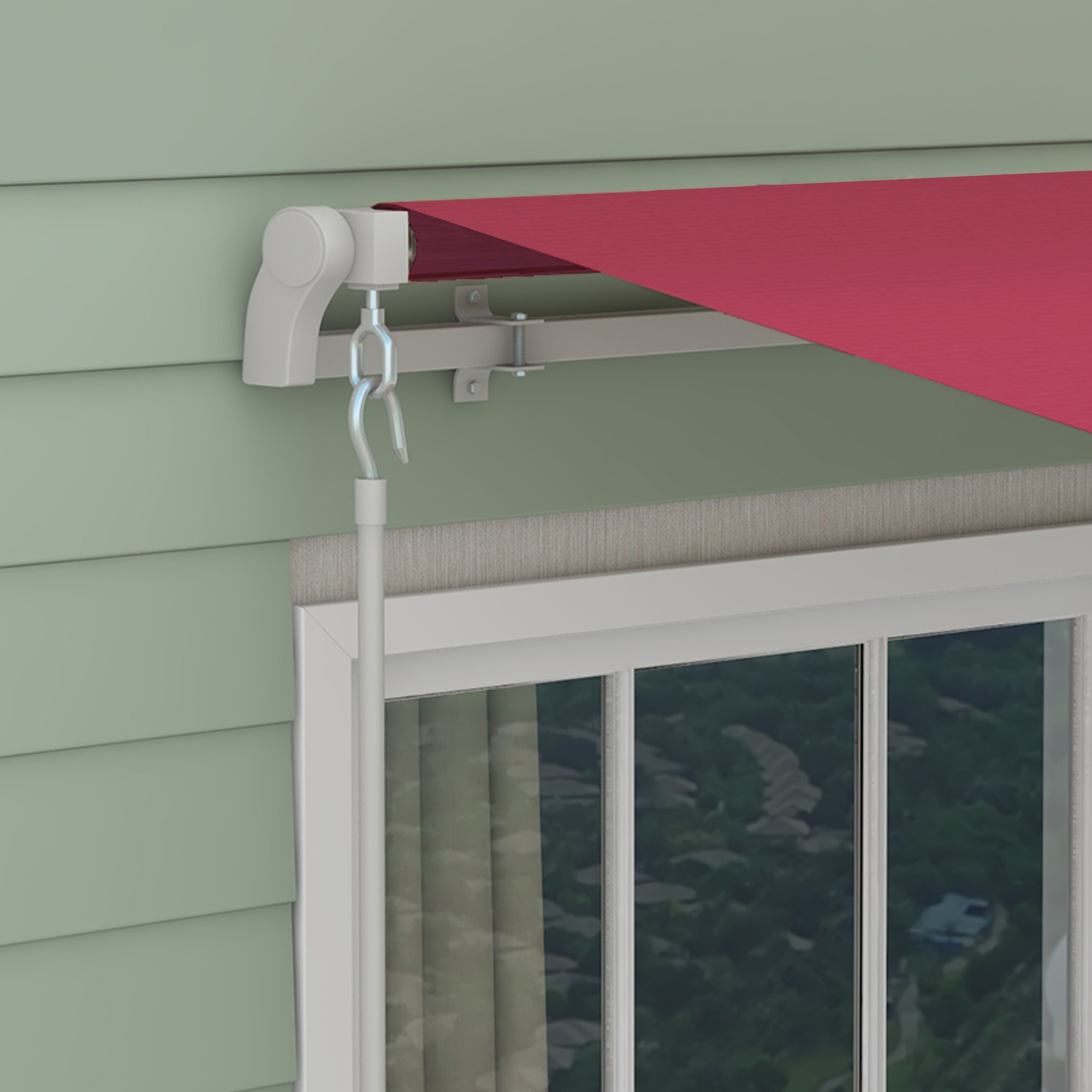 Outsunny 10' X 8' Manual Retractable Sun Shade Patio Awning