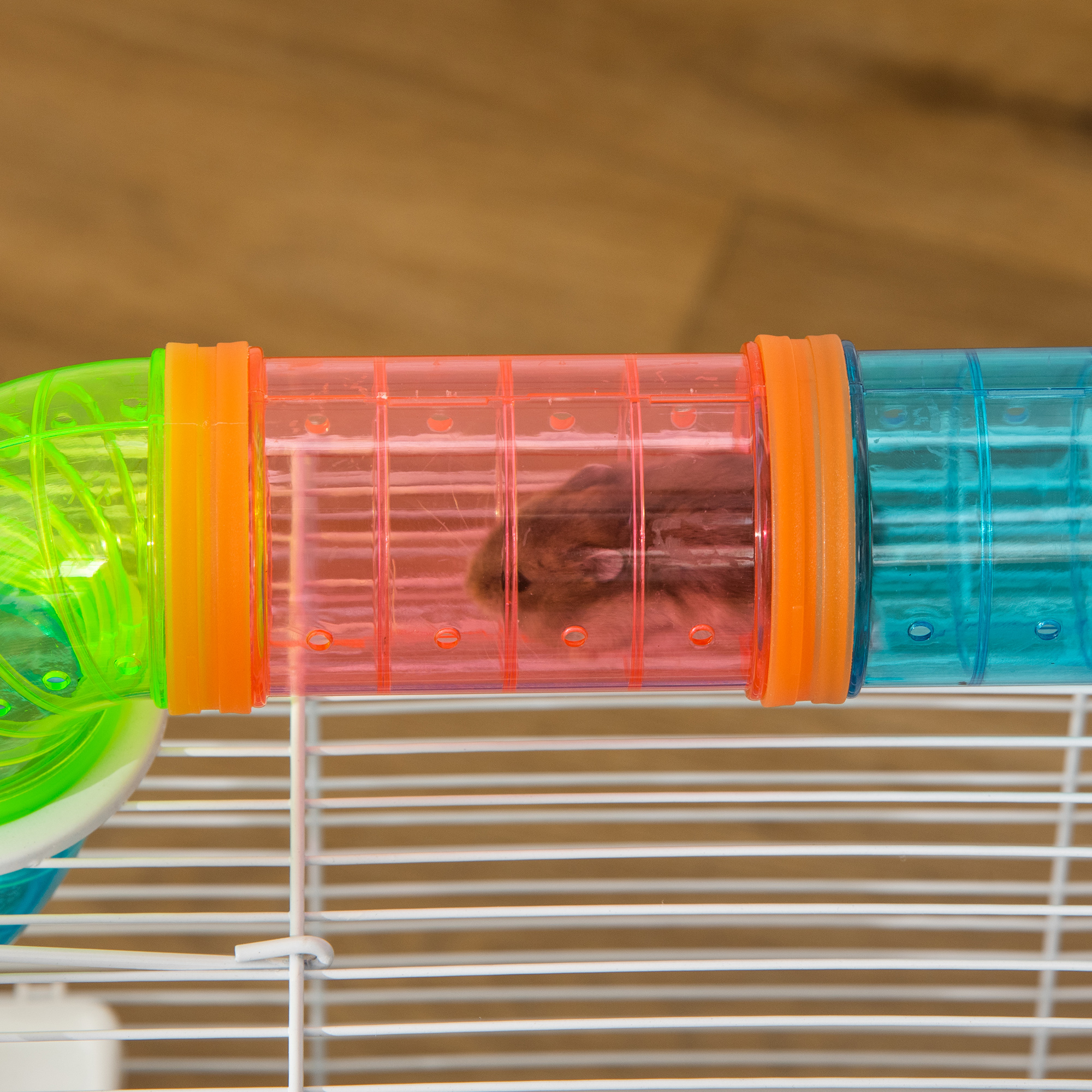 Image showcasing PawHut 3-Tier Large Toy-Filled Steel Small Animal Cage, Includes ...