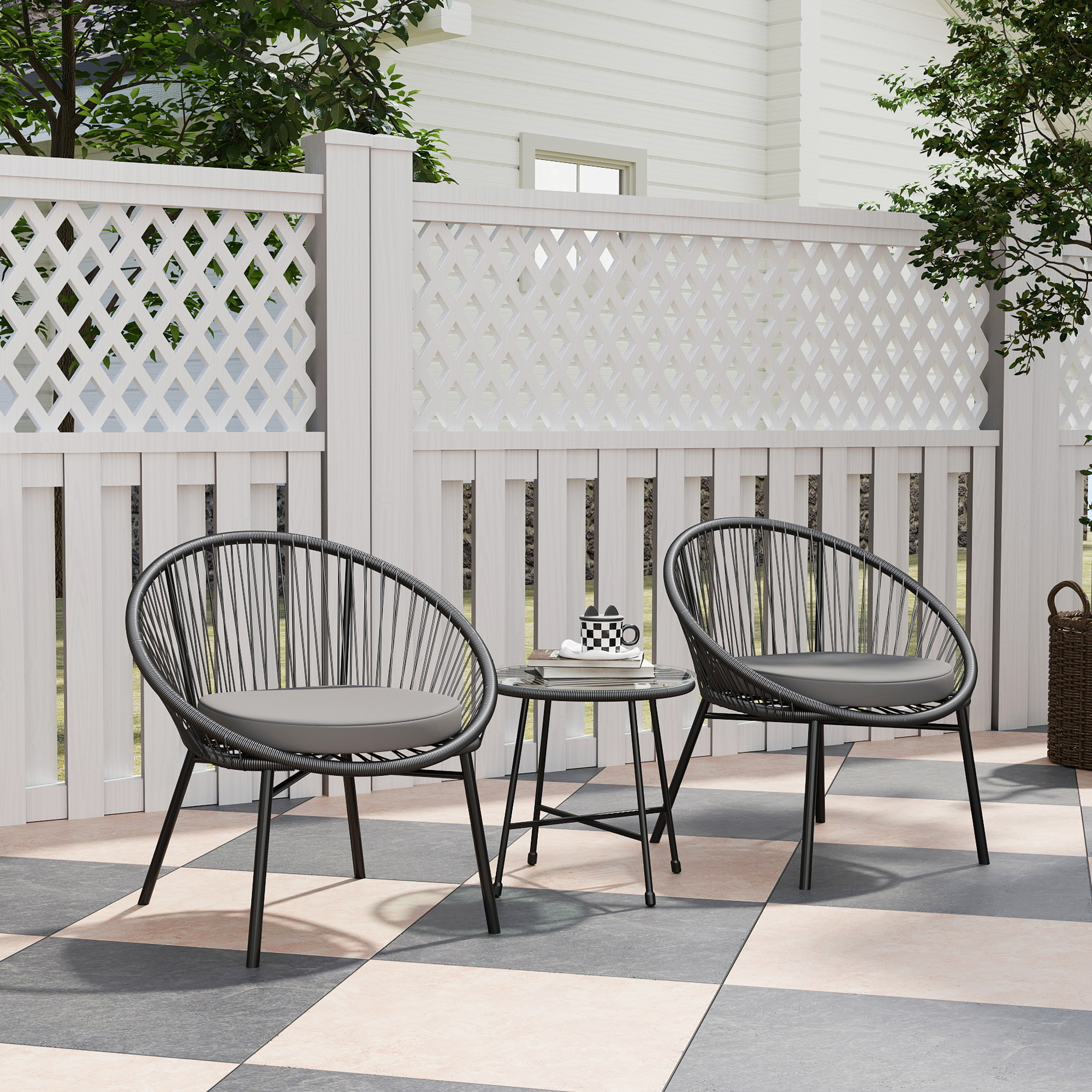 metal and wicker chairs