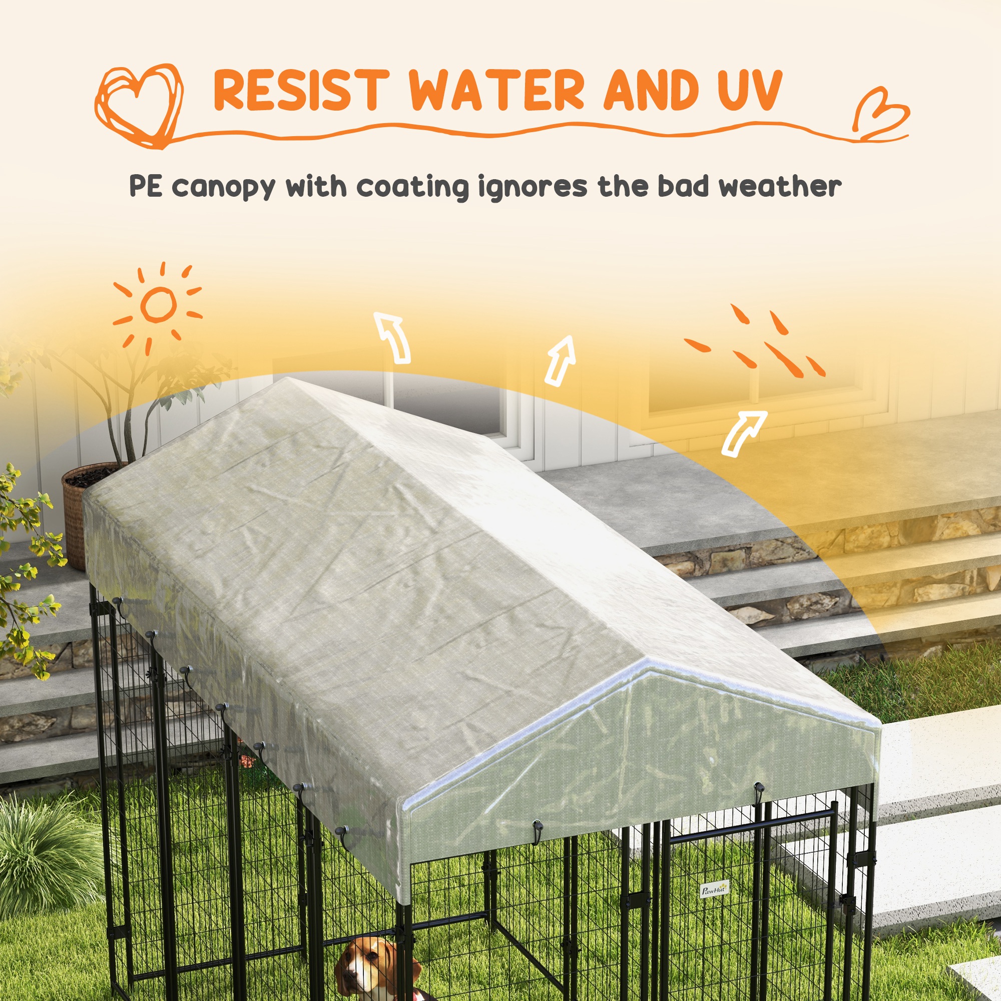 dog&co 　POINT-H PawHut 19.7' x 7.5' x 7.5' Dog Kennel Outdoor for All Breed