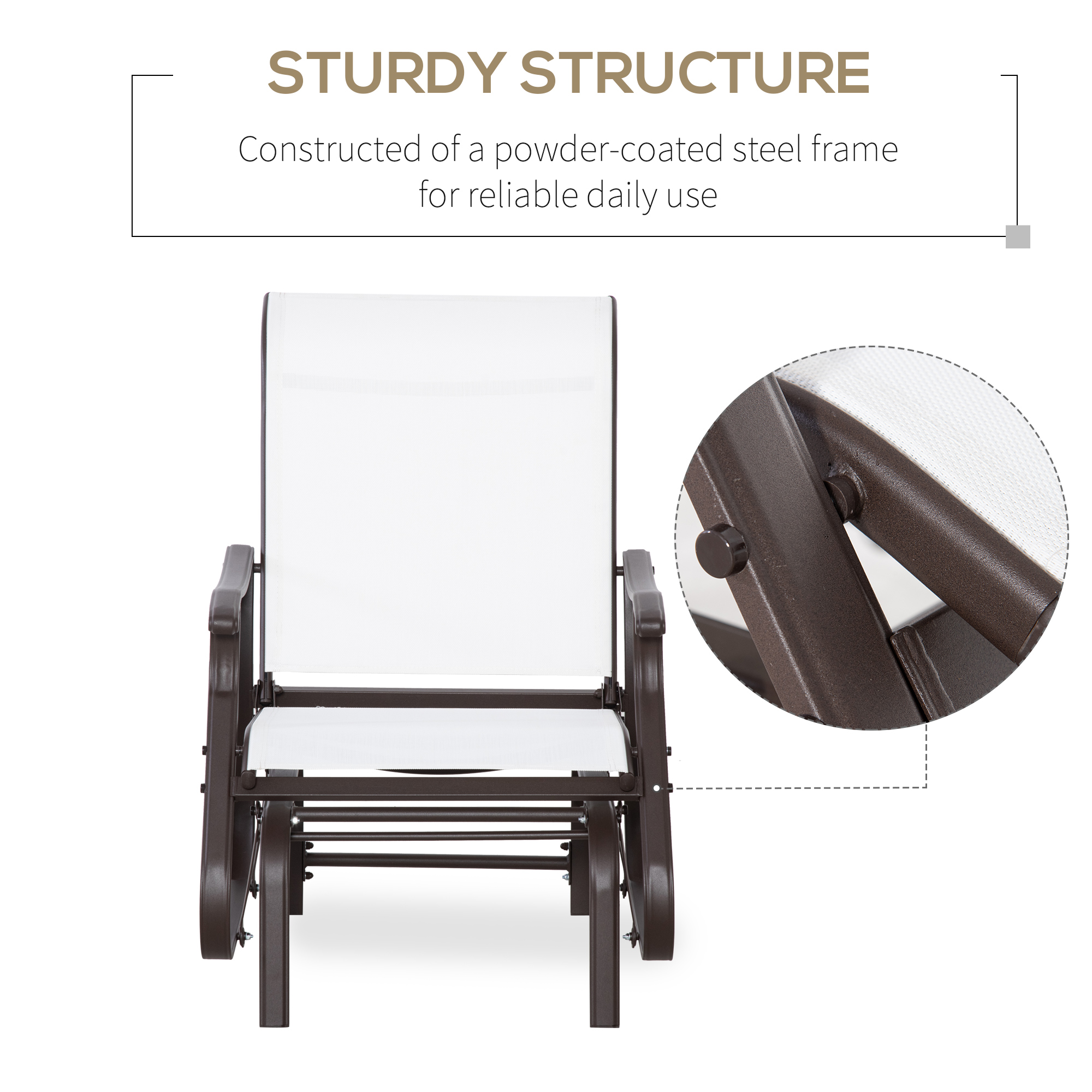 Outsunny Outdoor Swing Glider Chair, Patio Mesh Rocking