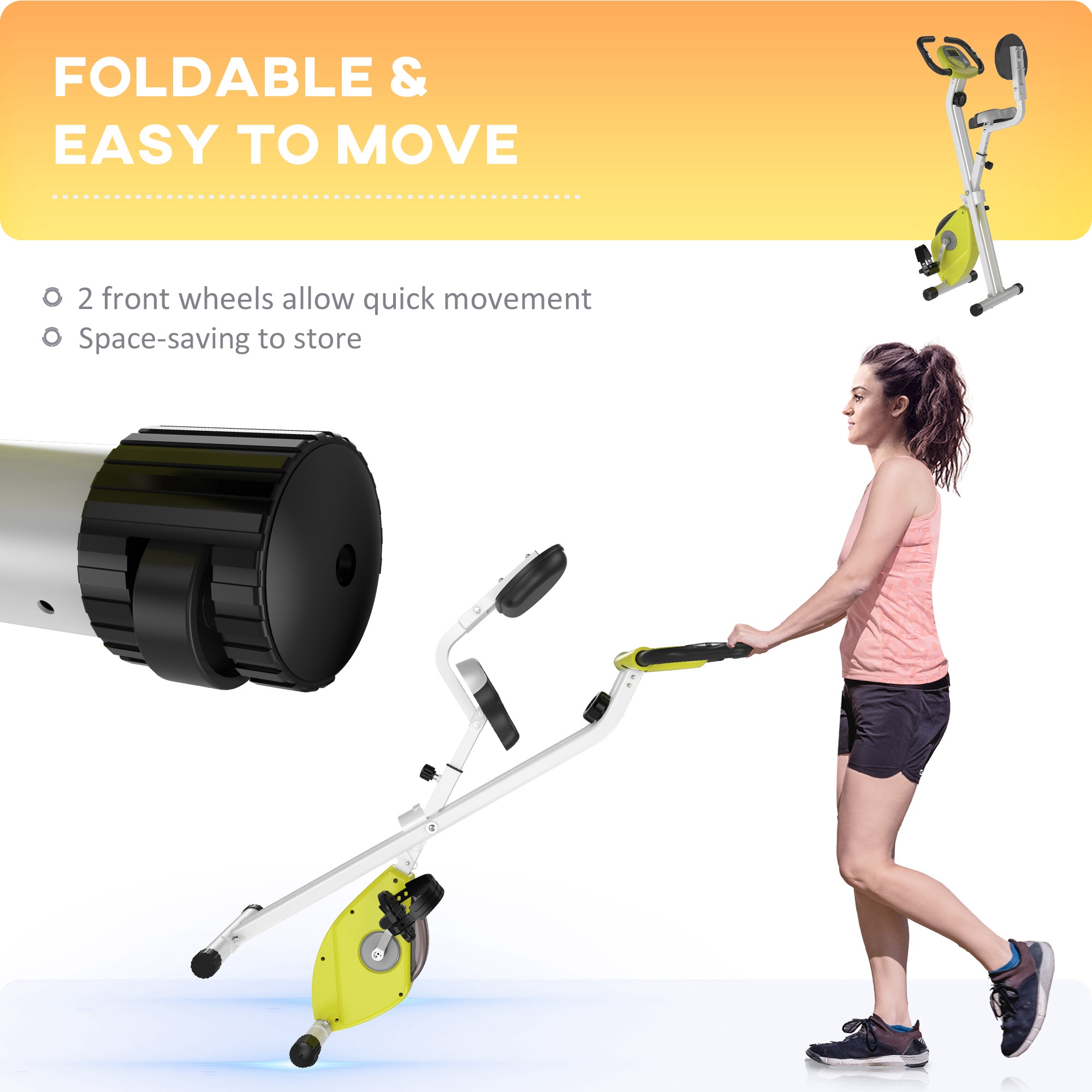Soozier Foldable Upright Training Exercise Bike Indoor Stationary