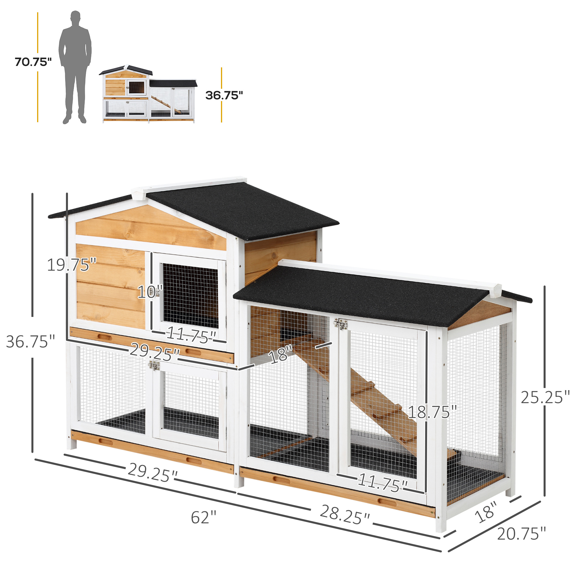 ラビットホワイトルーム62 Amazon.com: PawHut 62