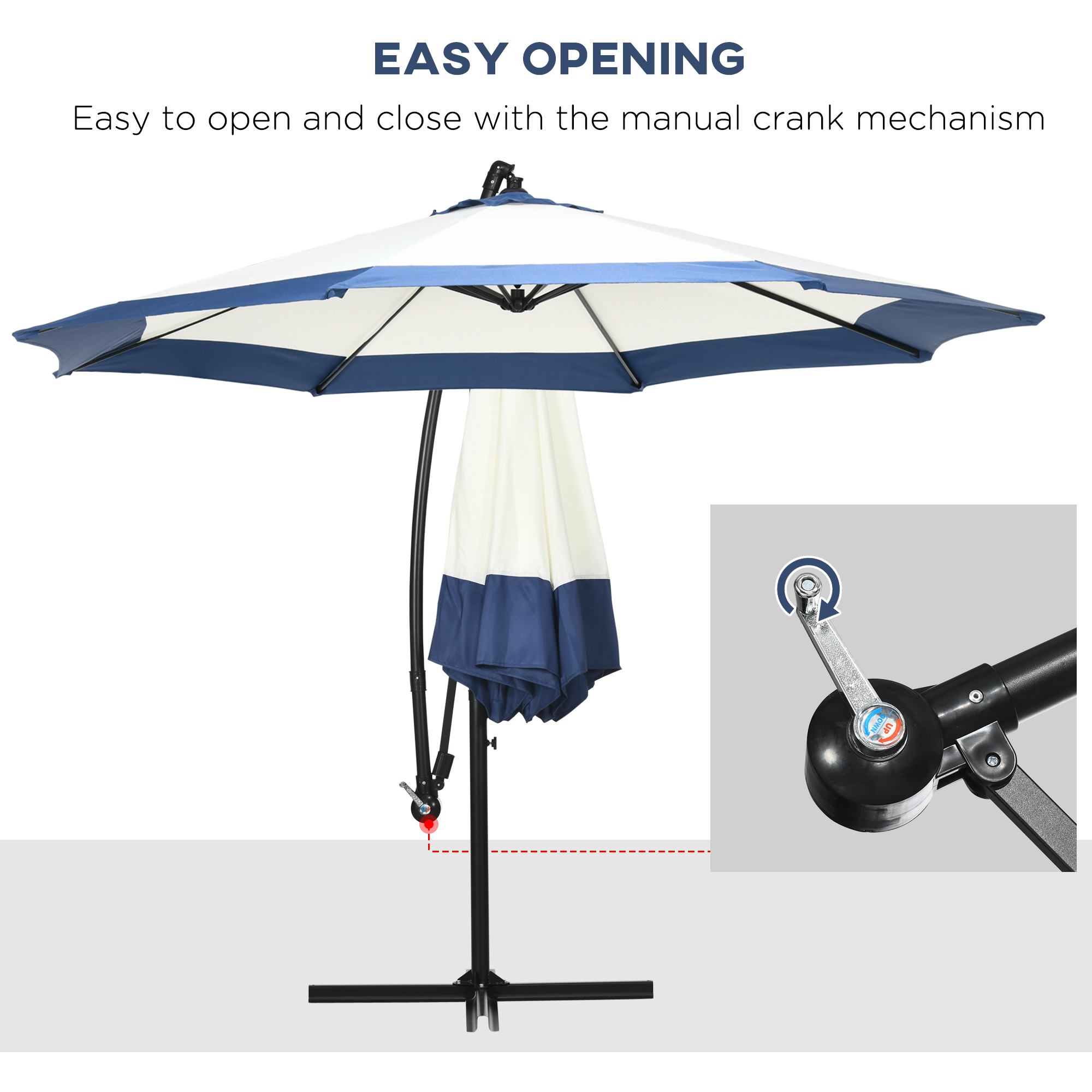 Outsunny 10FT Cantilever Umbrella, Offset Patio Umbrella with