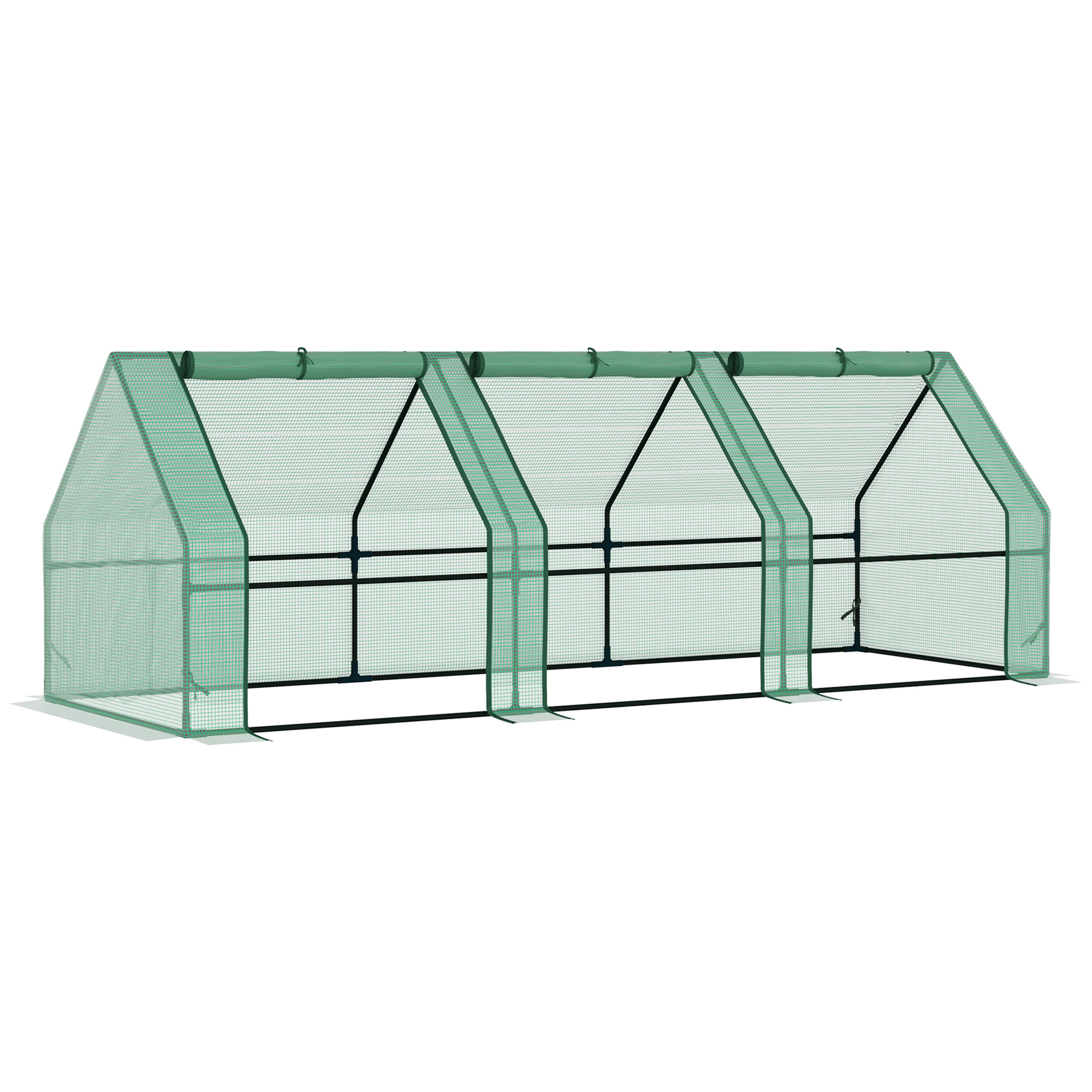 根付　寸法（cm）3.5 X 2.0 X 高4.0 Outsunny Mini Tunnel Greenhouse with PE Cover Garden Green