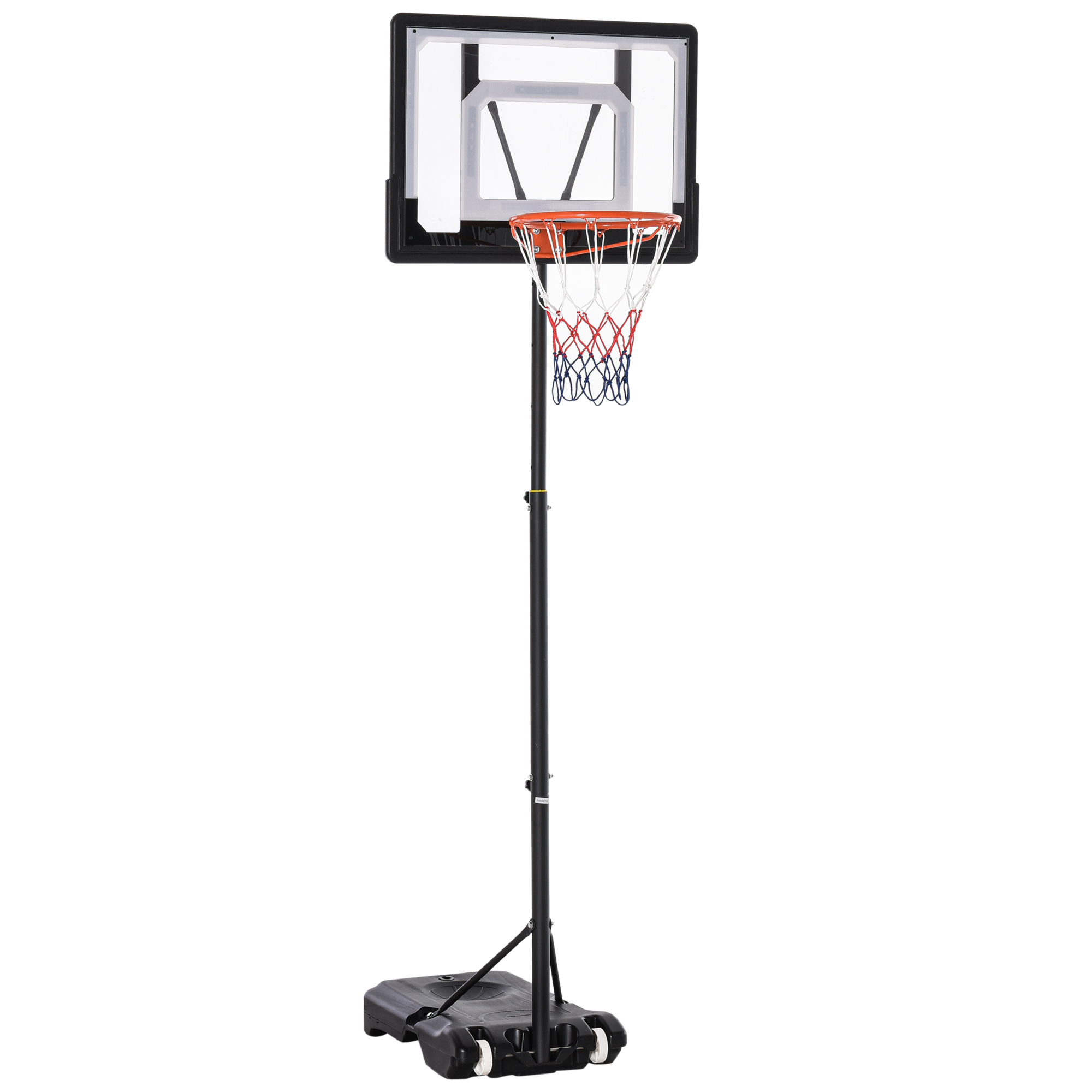 Soozier Adjustable Basketball Hoop Stand 5.1ft-6.9ft with Wheels & 33Inch Backboard for Kids Teen Indoor Outdoor | Aosom.com