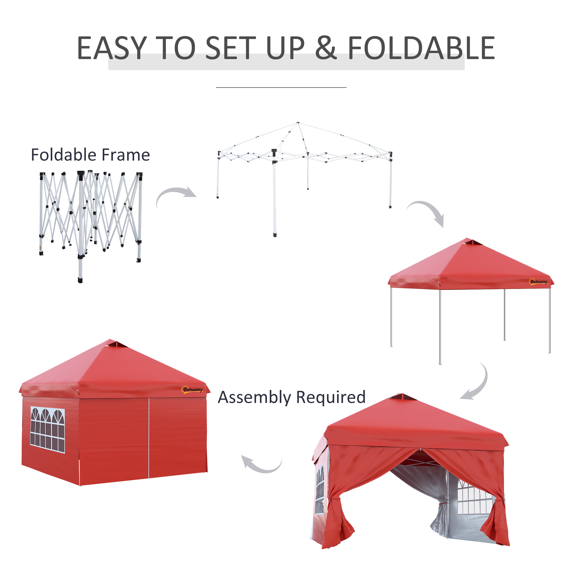 Outsunny 10' x 10' Pop Up Canopy Tent, Instant Shelter Tent