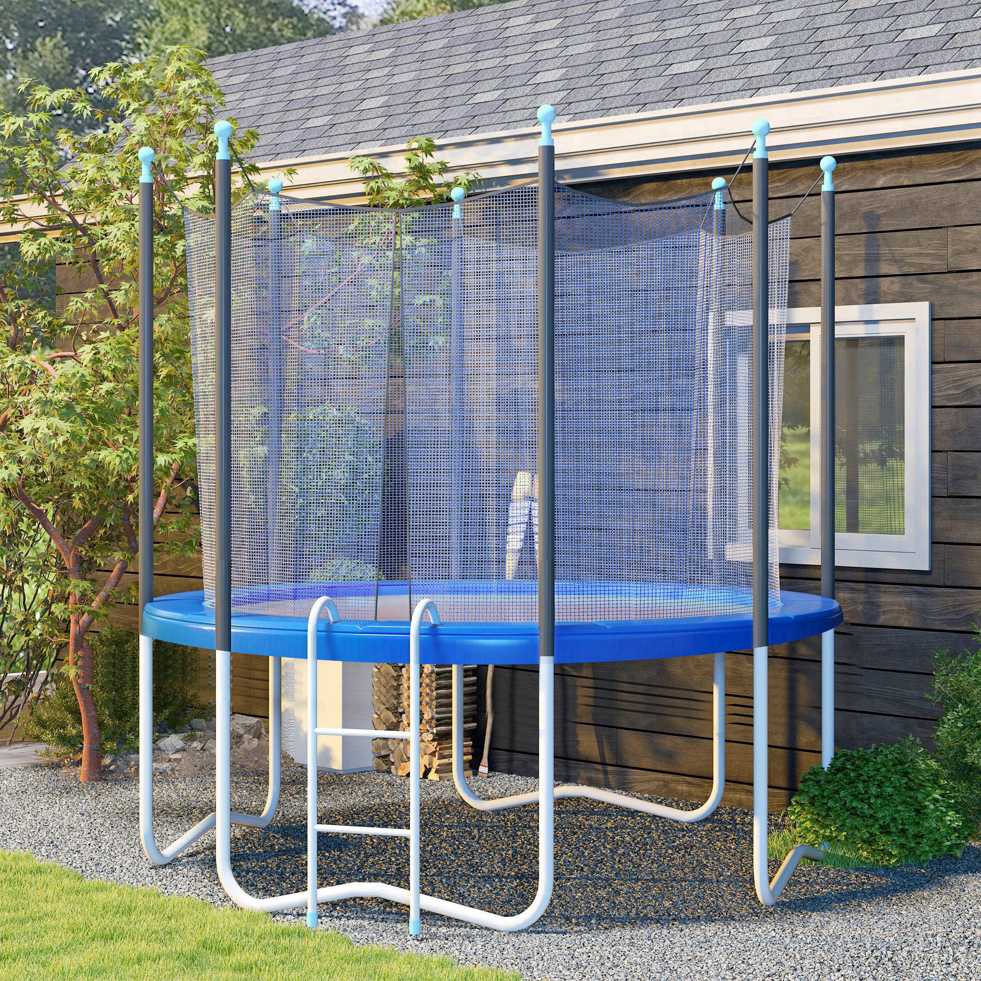 Soozier 12FT Trampoline Pad, Trampoline Replacement Safety Pad, Tear-Resistant, All-Weather Trampoline Accessories, No Holes for Poles, Blue 0