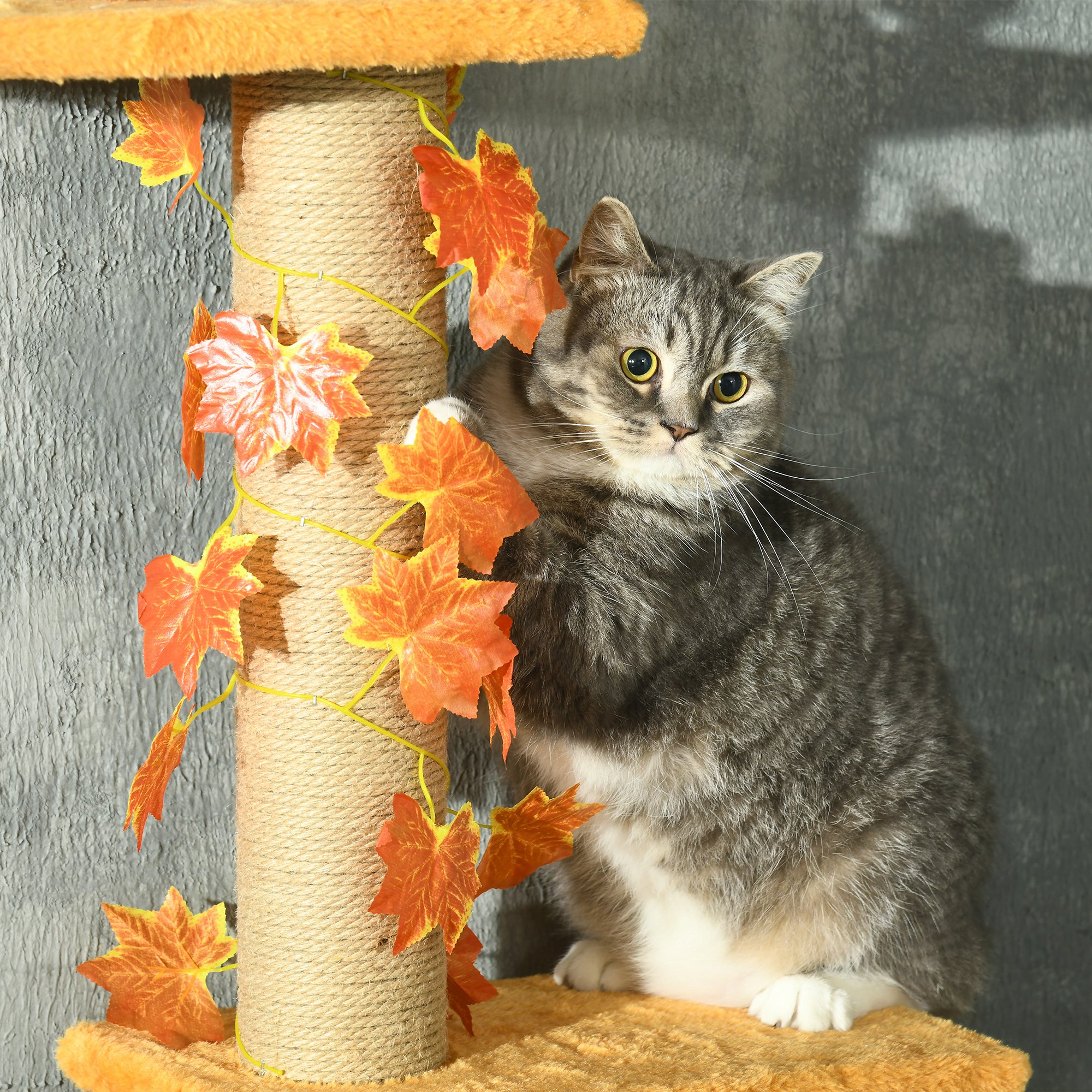 Pawhut Floor to Ceiling Cat Tree with Adjustable Height 80"- 95 | Aosom.com