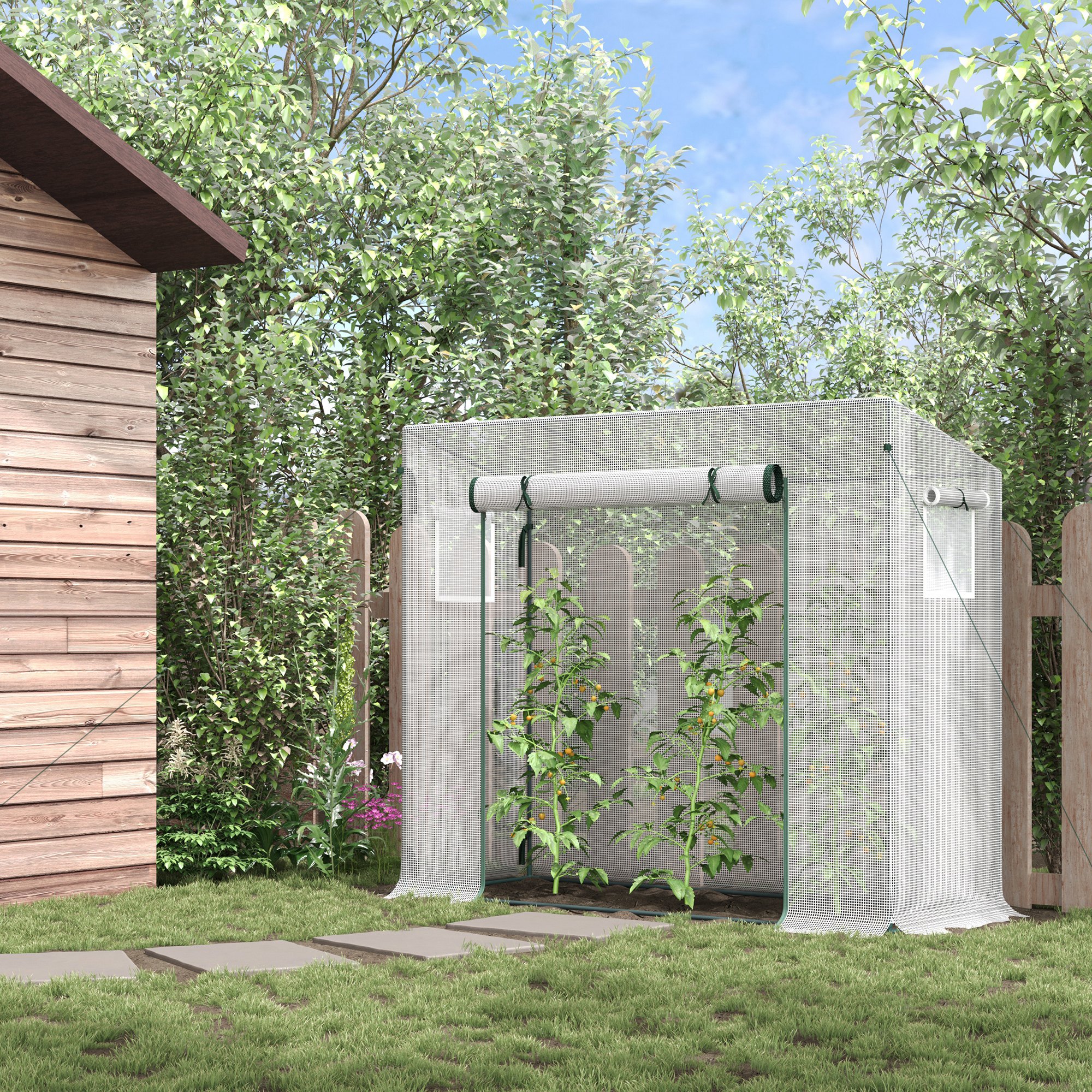 Outsunny 6.6'x2.5'x4.9' Walk-In Greenhouse Patio Hot House for Plants Flowers Herbs Tomatoes Steel Frame Aosom Canada