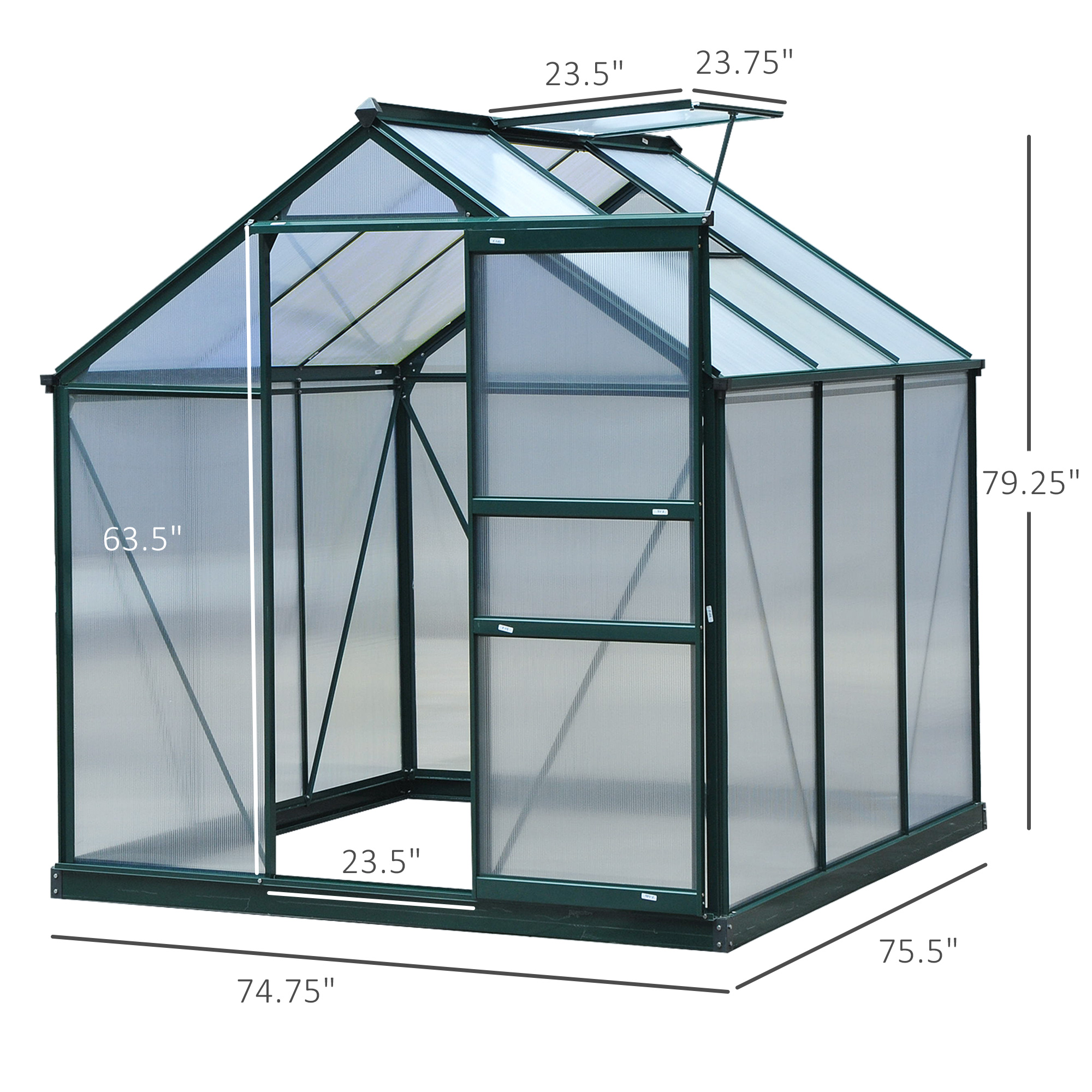 Outsunny Walk In Greenhouse 6