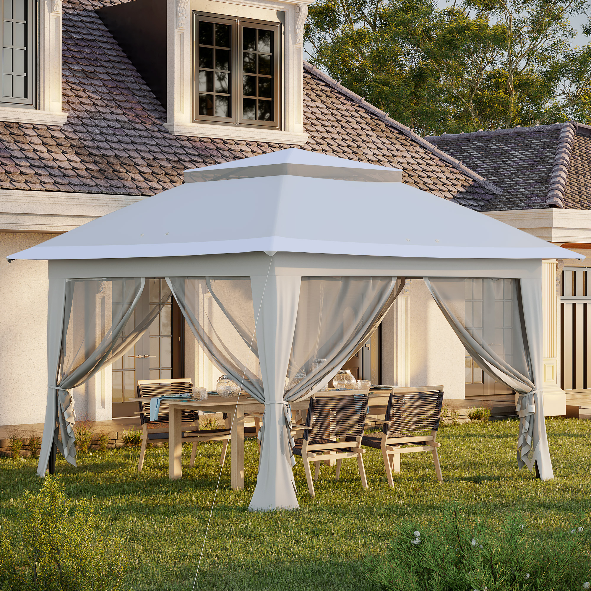 Natto　1001 Outsunny 10' x 10' Hardtop Gazebo, Sun Shelter with Double