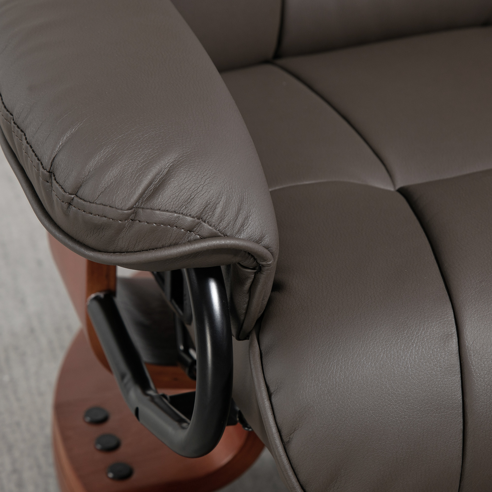 HOMCOM RV Recliner Chair, PU Leather Swivel Recliner chair with Footrest for Living Room, Brown | Aosom.com 7