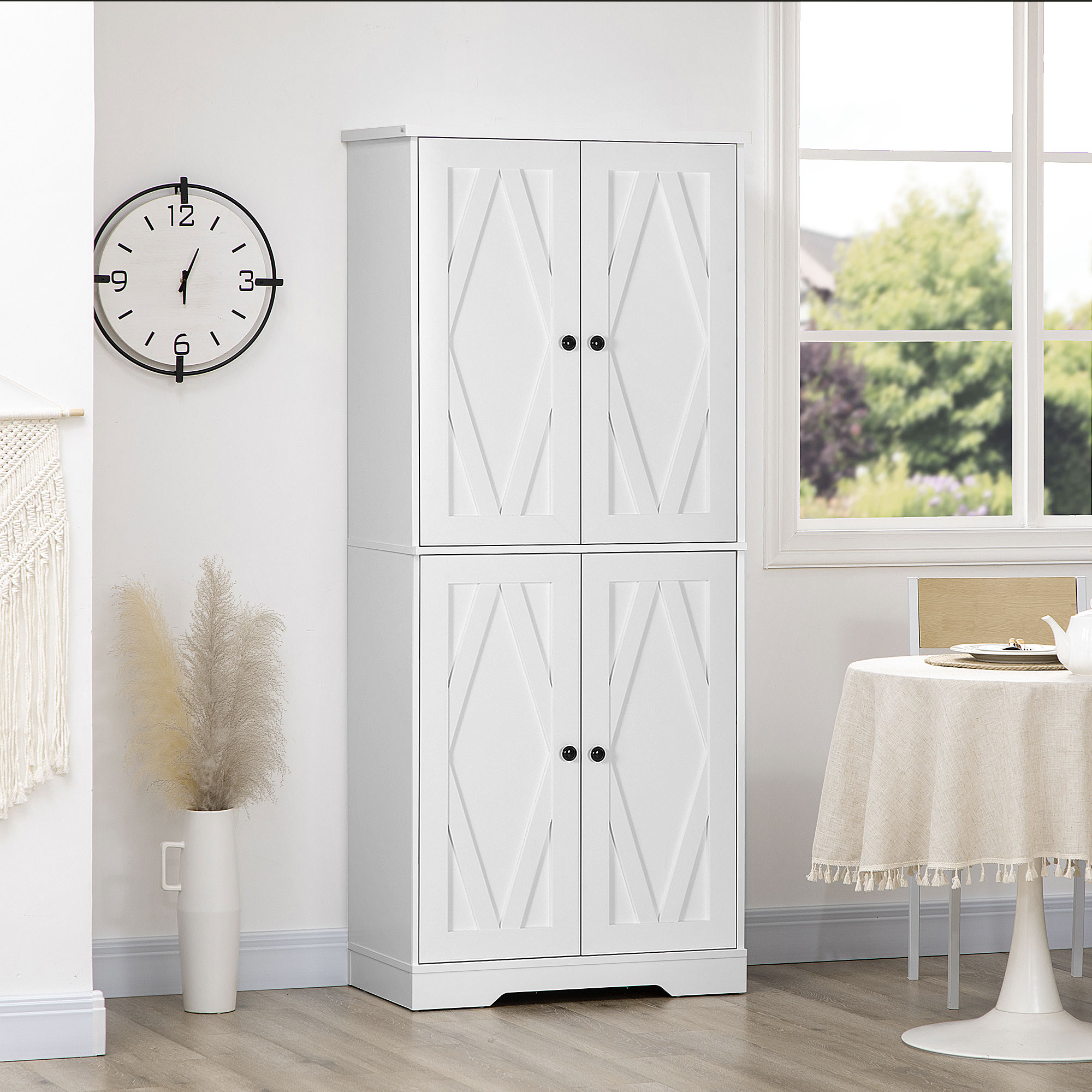 HOMCOM Freestanding Storage Cabinet, Kitchen Pantry Cabinet with Doors ...