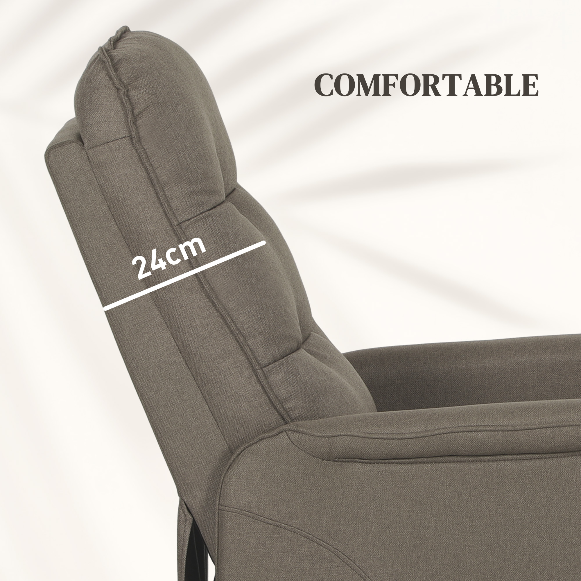 HOMCOM Power Lift Chair for Elderly, Fabric Recliner Sofa with Remote Control, Side Pockets, Quick Assembly, Coffee 4