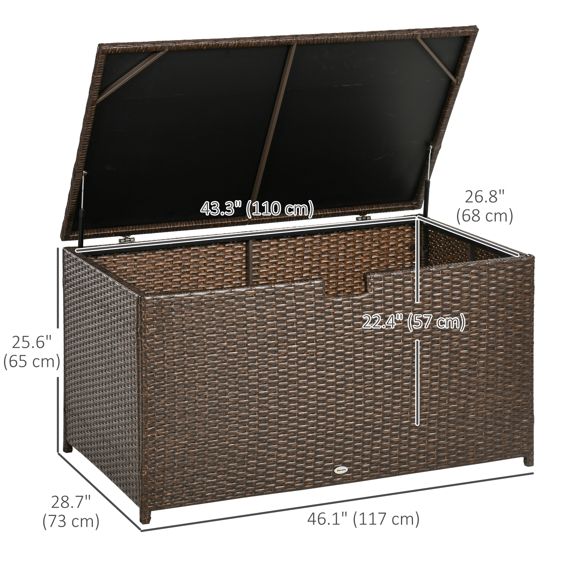 D*様 MacOutdoor MACONE Outsunny 113 Gallon Outdoor Storage Box, Rattan Deck Box for