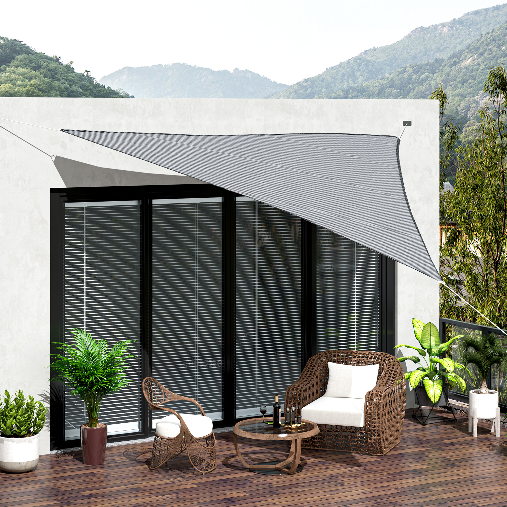 Outsunny Triangle 10ft Sun Sail Shade Garden UV Block