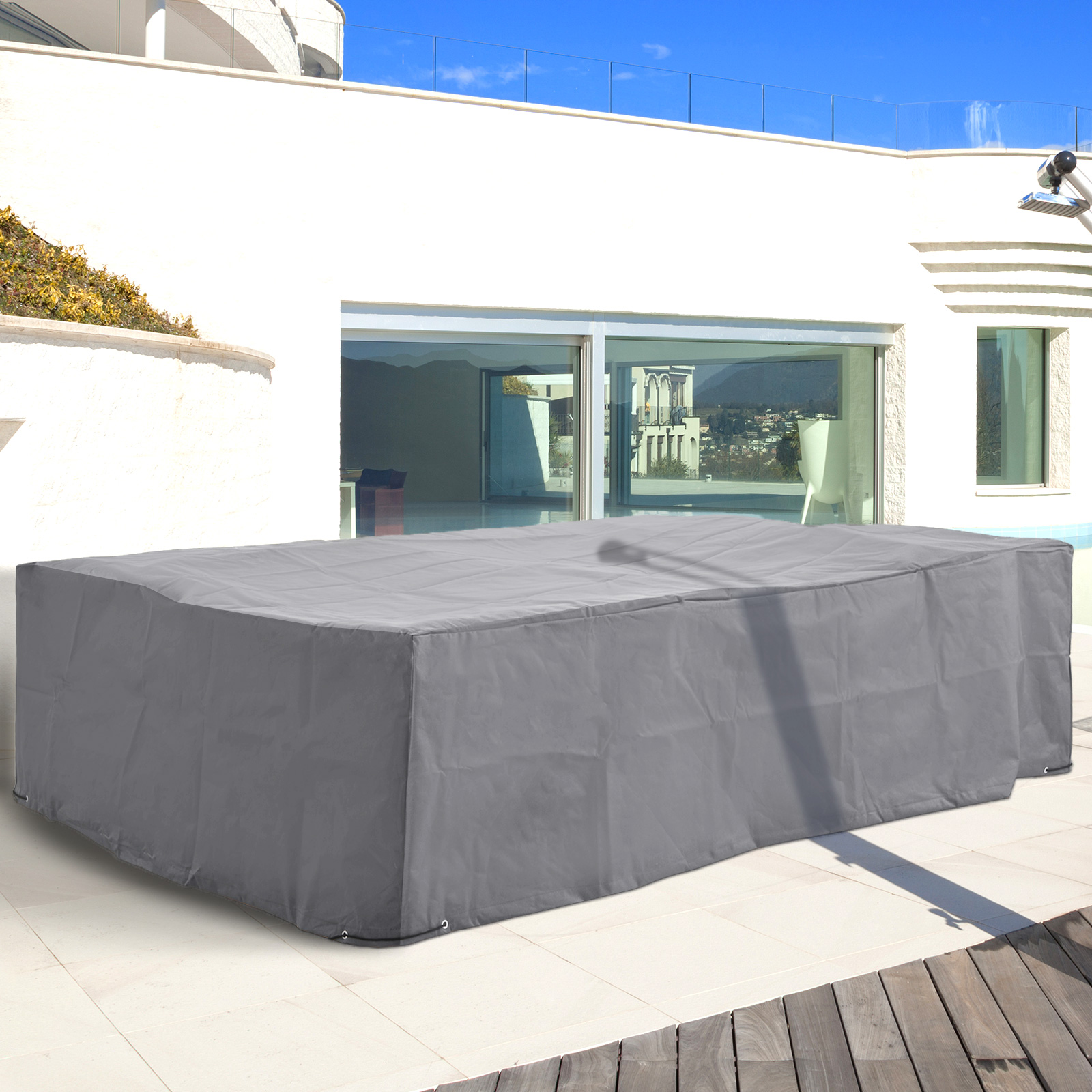 Outsunny 97" x 65" x 26" Weatherproof Outdoor Sectional Patio Furniture Cover w/ Ultimate Protection Grey Aosom Canada