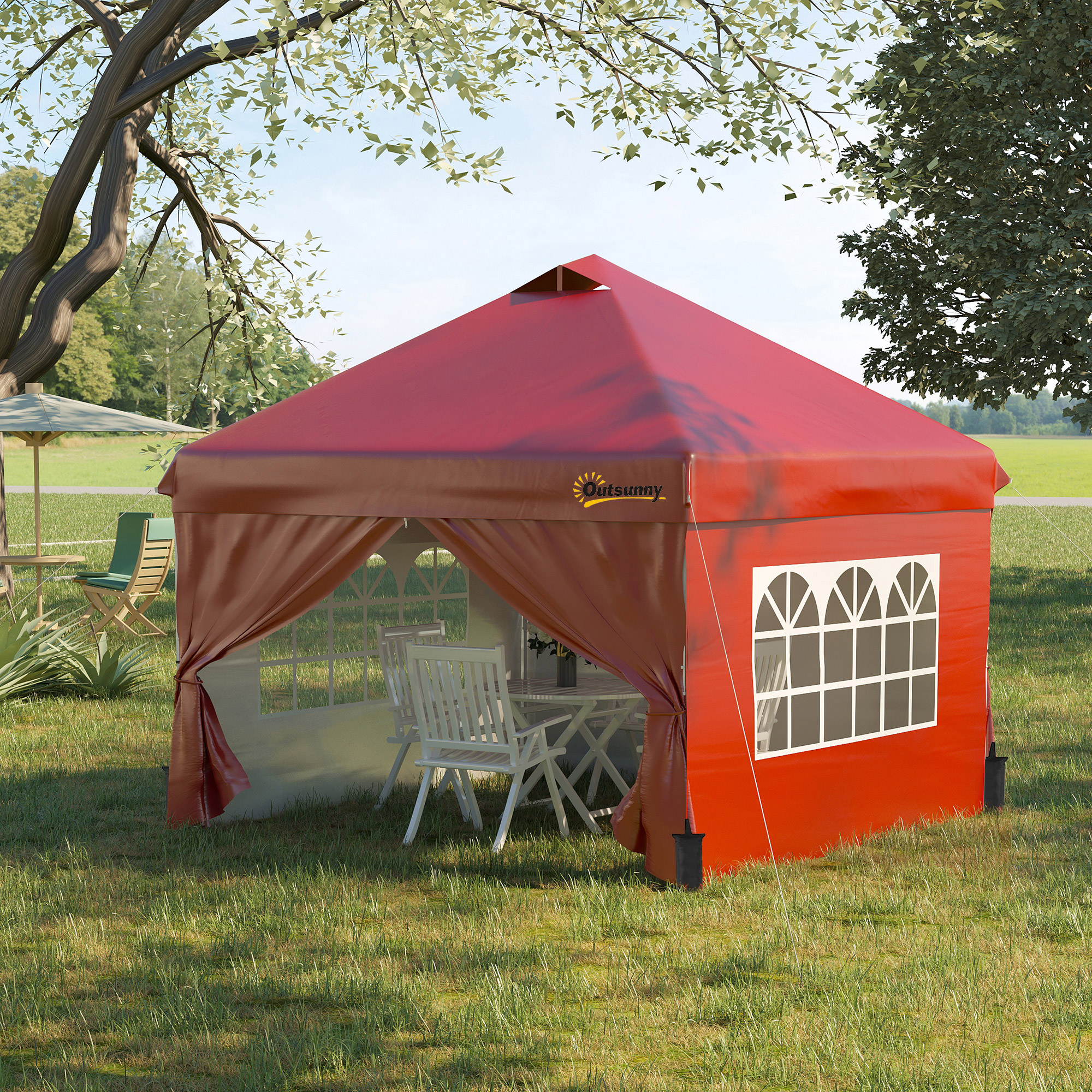 Outsunny 10' x 10' Pop Up Canopy Tent, Instant Shelter Tent