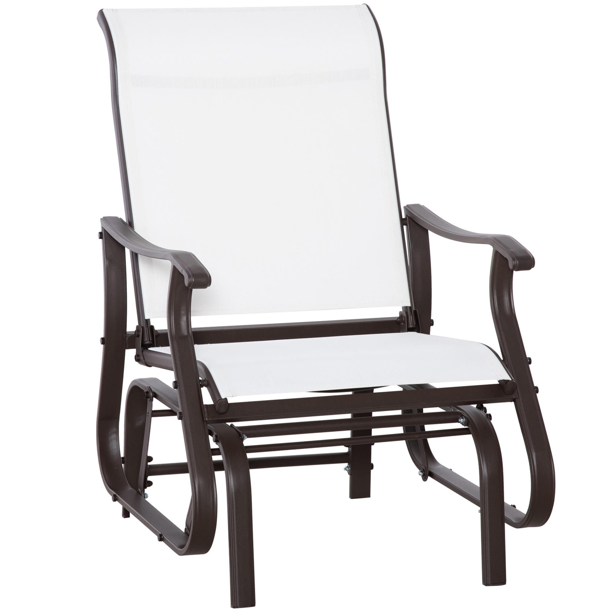 patio様 Outsunny 3 Pcs Outdoor Gliders Set Bistro Set with Glass Top