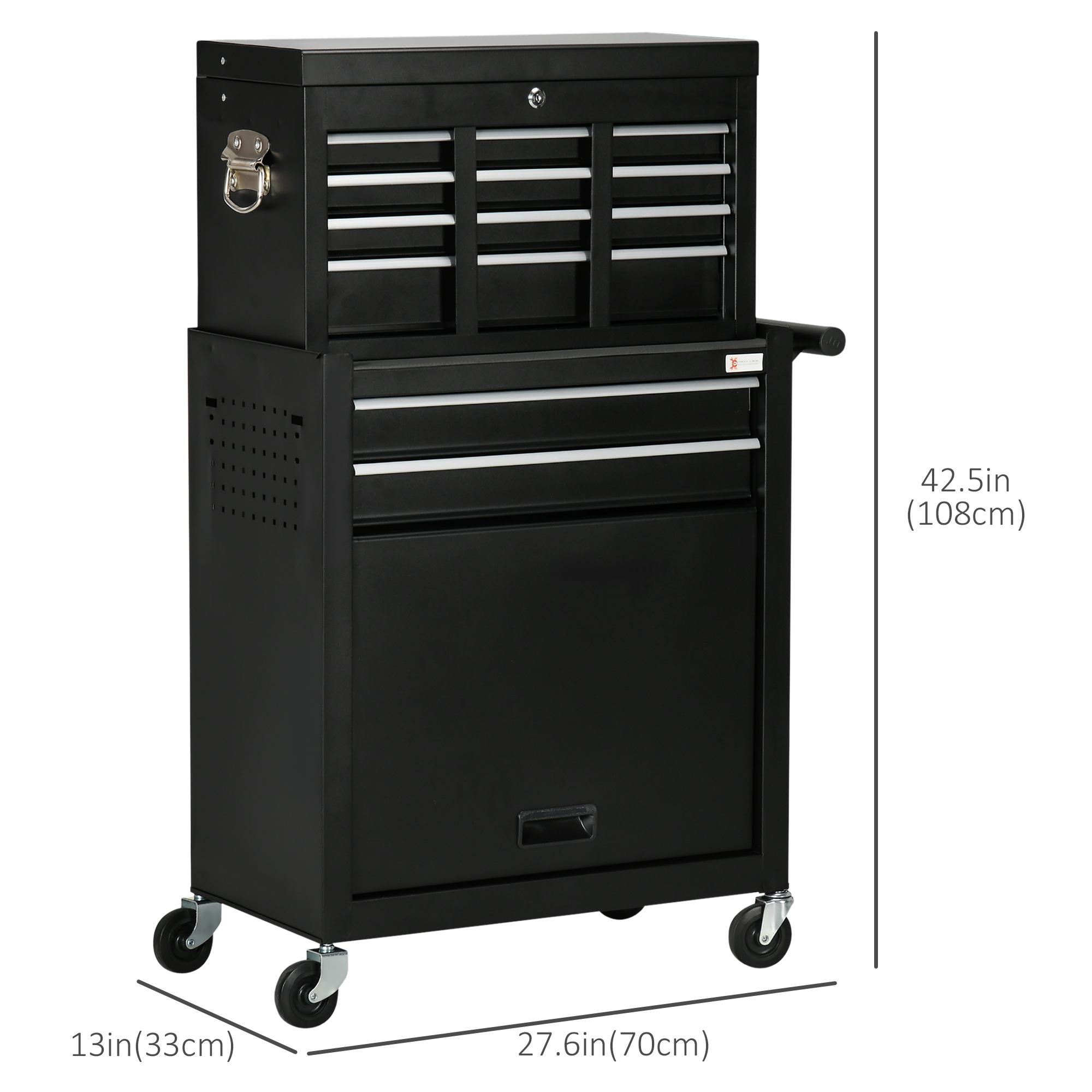 DURHAND 6-Drawer Tool Chest Set with 4 Wheels, Lockable