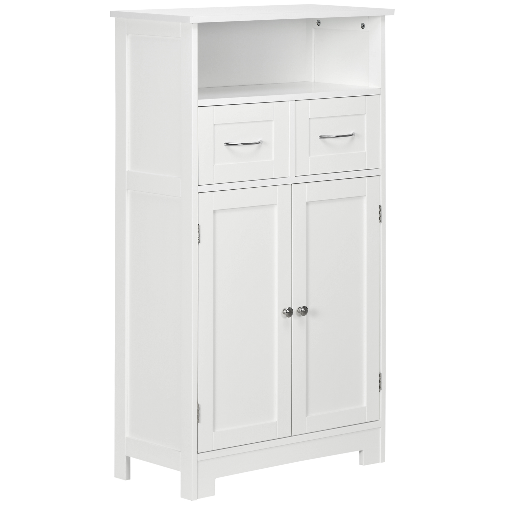 kleankin Bathroom Cabinet Organizer, Freestanding Small Storage Cabinet with Two Drawers and ...