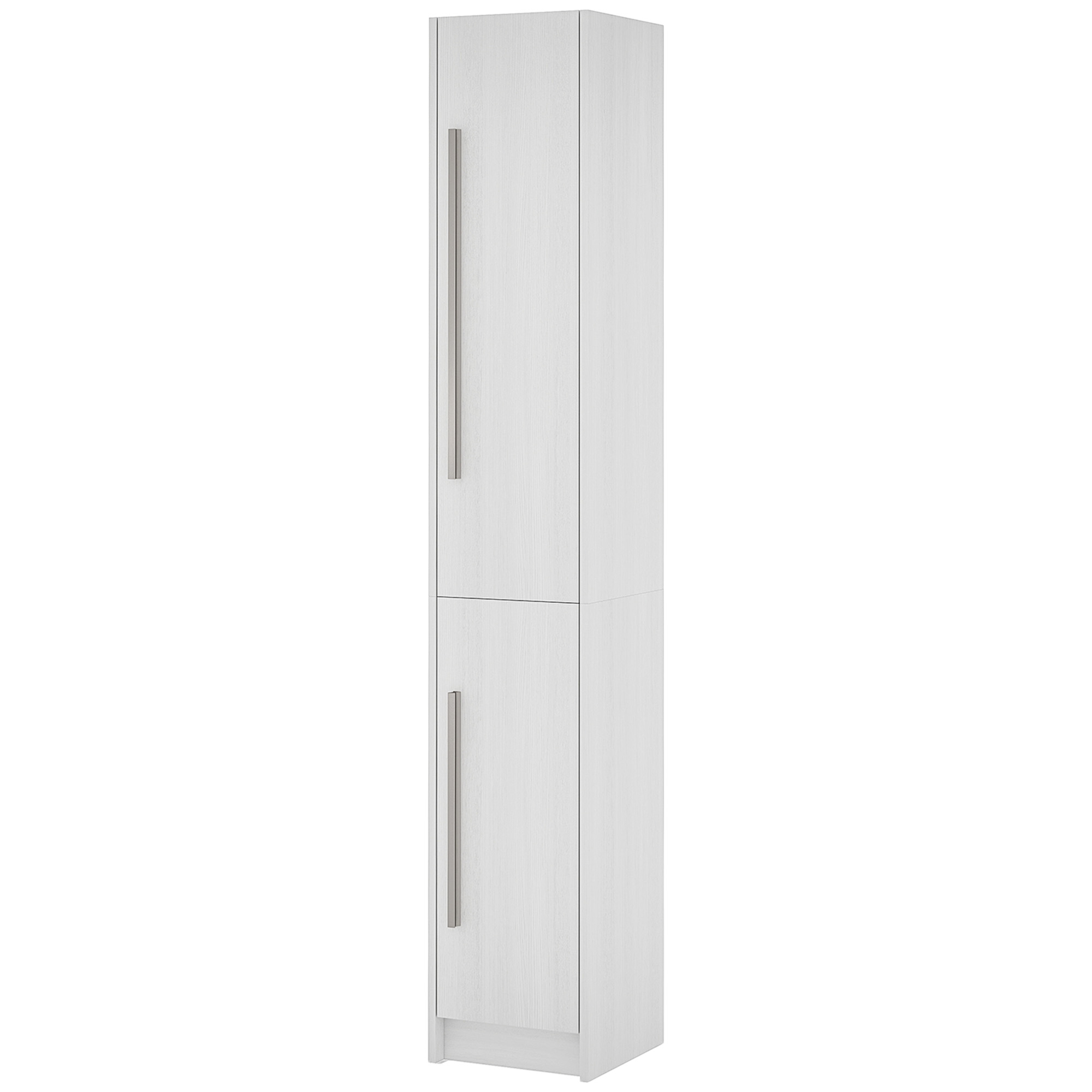Bath Organizer, Freestanding Tall Bath Organizer Organizer Unit with Adjustable-Height Shelves, White Wood Grain 1