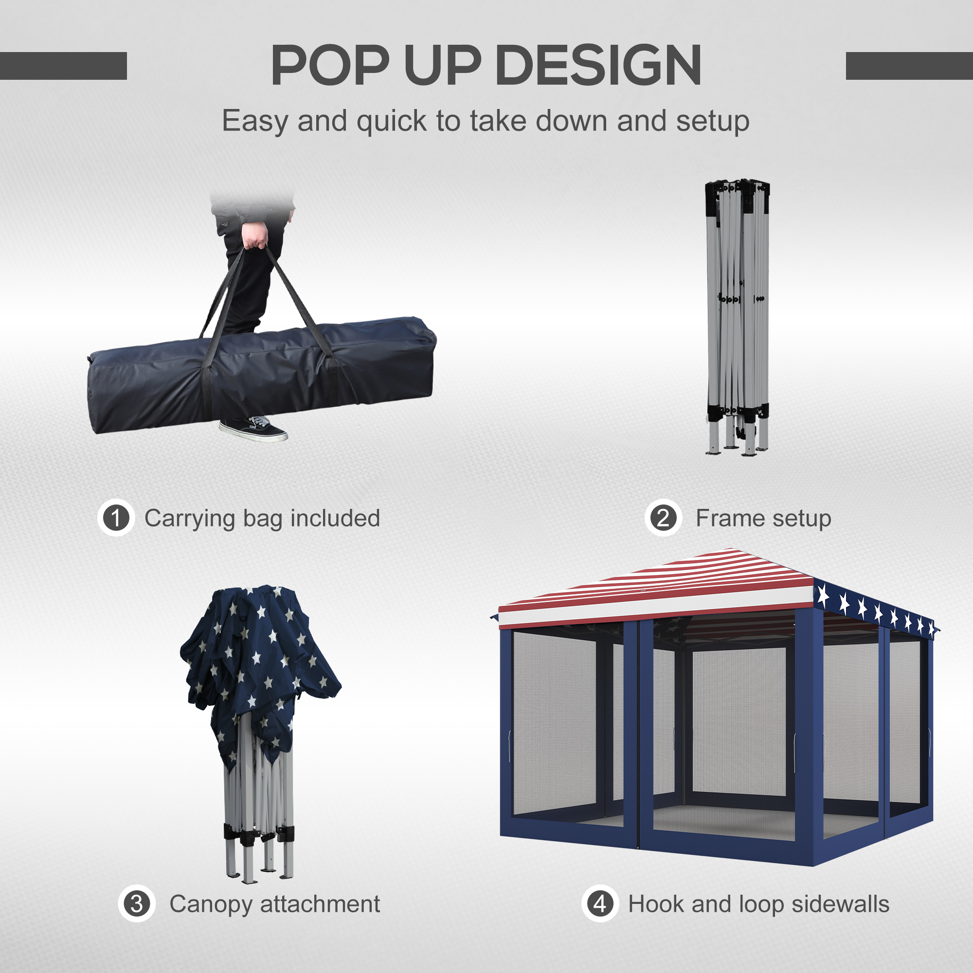 popo10専用 Outsunny 10' x 10' Outdoor Pop-Up Canopy with Sidewalls