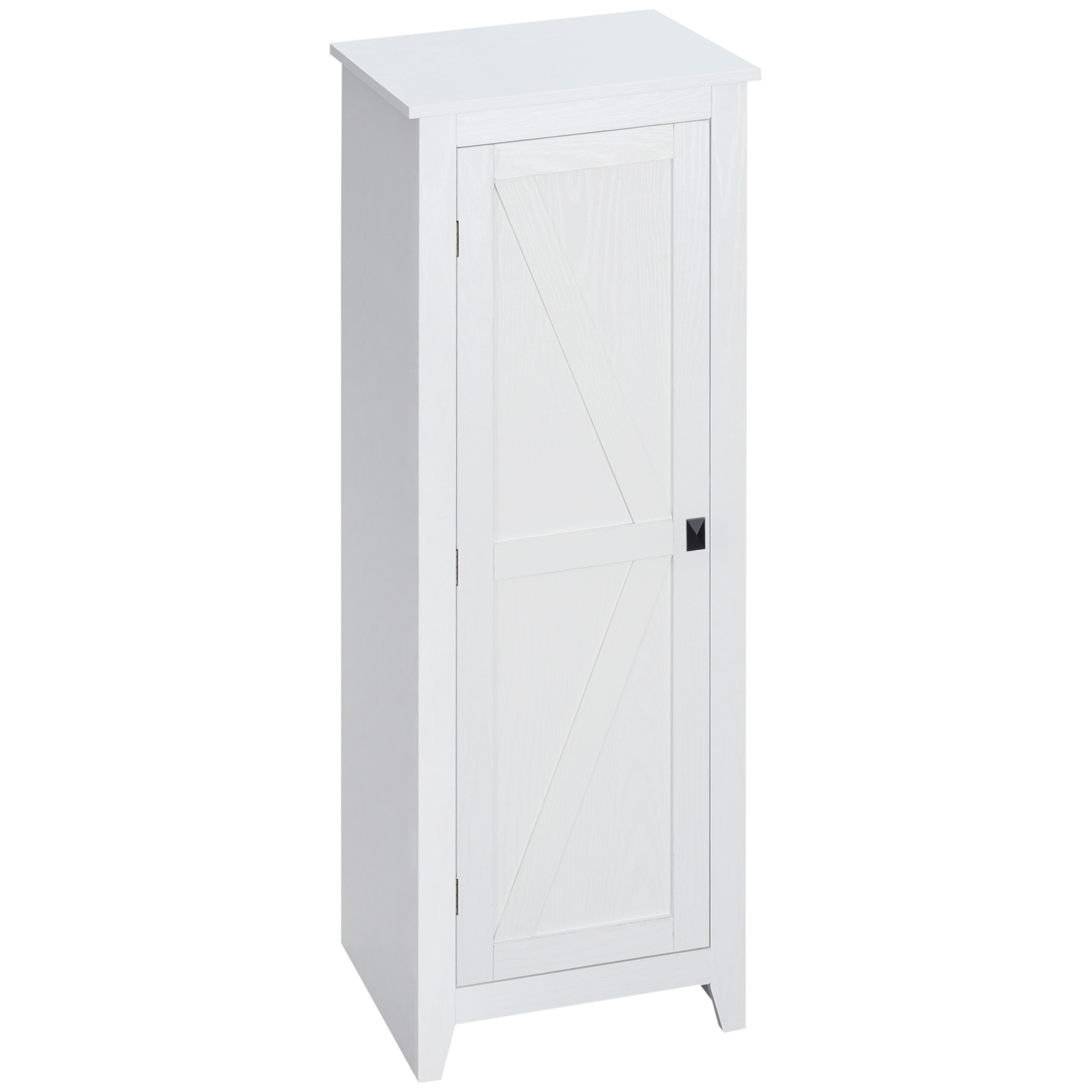 Cooking Pantry Organizer Unit with Adjustable-Height Shelves, 48" Farmhouse Cooking Pantry Organizer Organizer Unit with Barn Entry, White 1