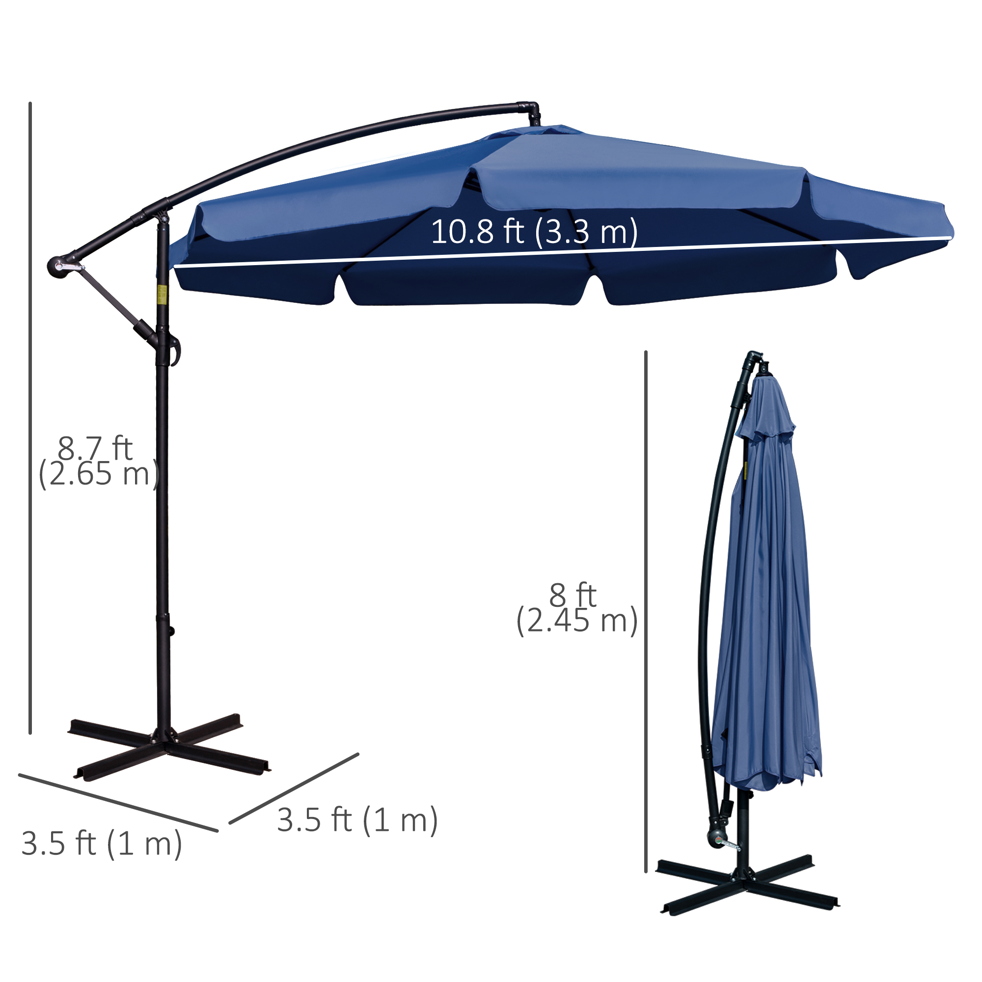 アンブレラ1。
F3号キャンバス Outsunny 11FT Offset Hanging Patio Umbrella Cantilever Umbrella