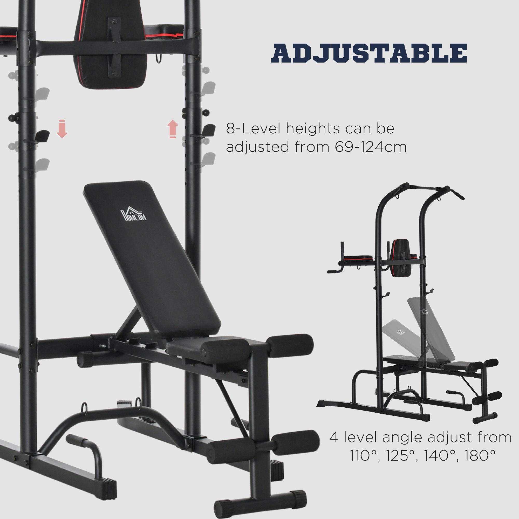 Soozier Multi-Function Training Stand Power Tower Station Gym Workout ...