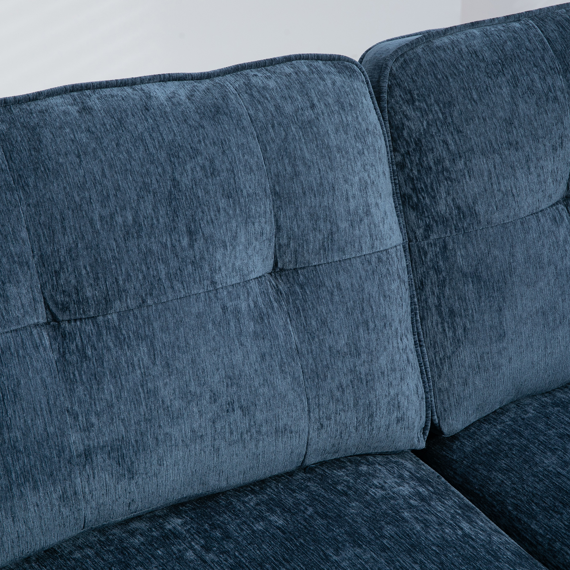 1/26迄 rikoao sofa navy HOMCOM Modern Corner Couch with Right Chaise Lounge, Tufted