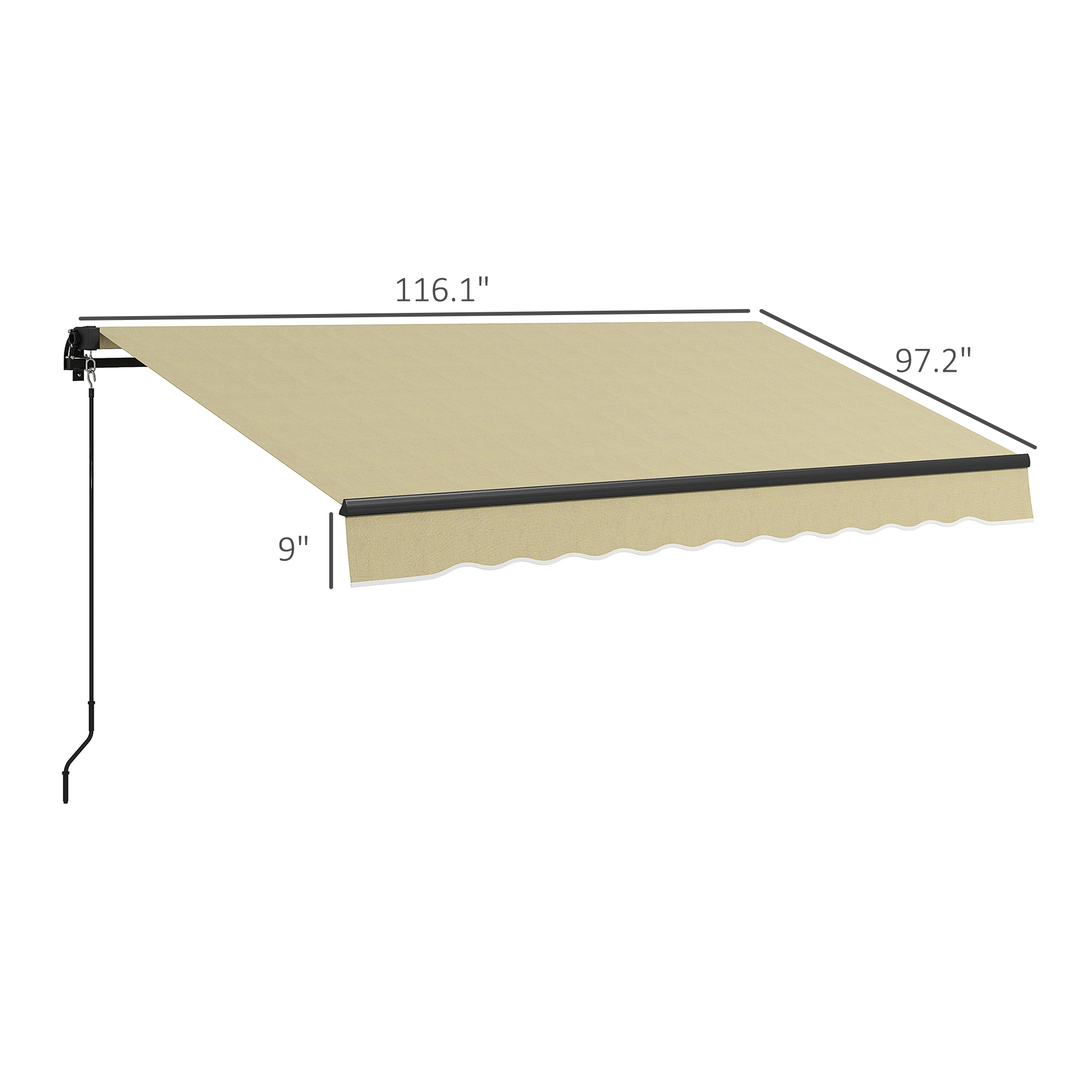 Outsunny 10 x 8 Ft Retractable Awning Beige Sunshade Shelter 280gsm UV Protection Deck Balcony Yard | Aosom.com 1