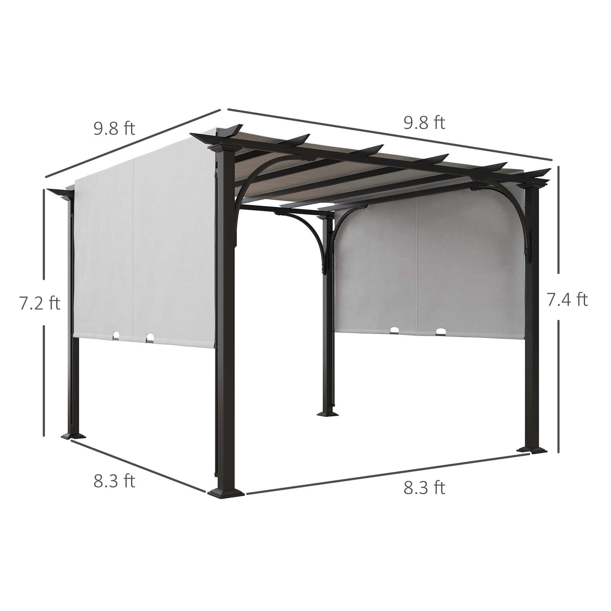 amenoiro★ Outsunny 10' x 10' Outdoor Pergola Patio Gazebo Retractable