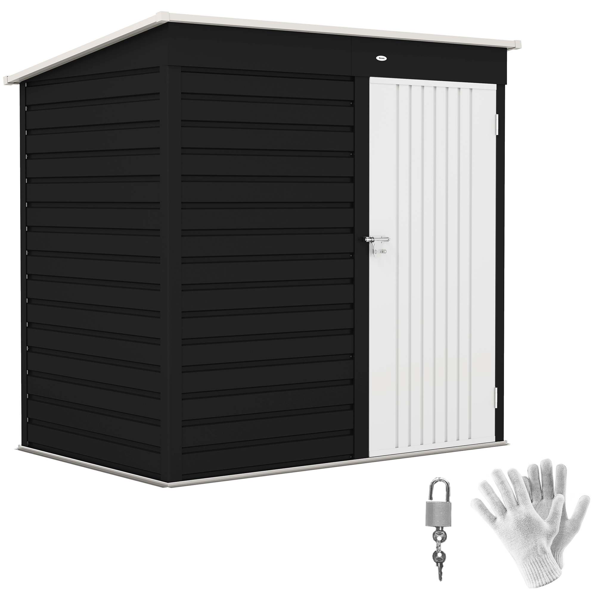 Outsunny 6' x 4' Outdoor Garden Shed, Metal Storage Shed with