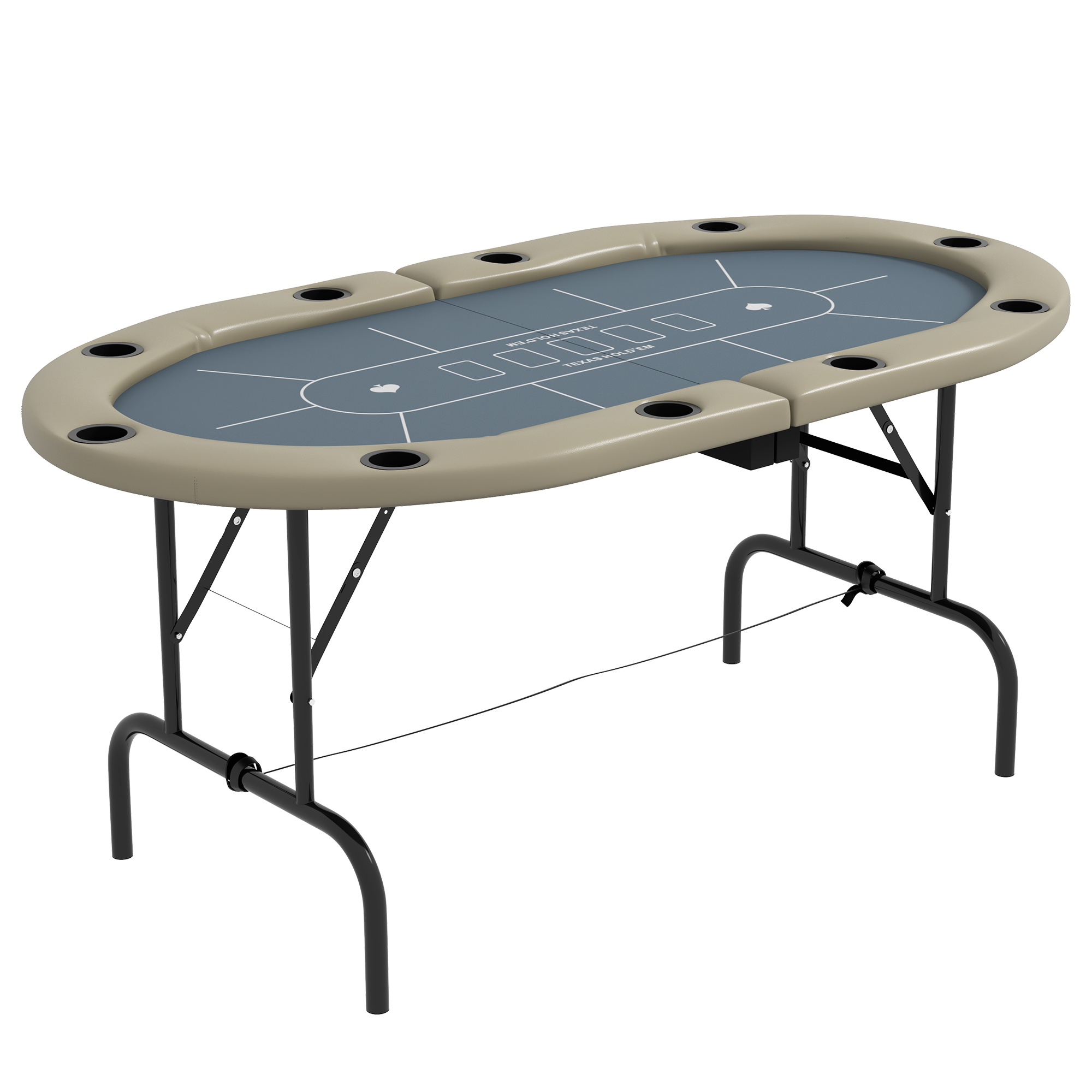 Soozier Foldable Poker Table Blackjack Texas Holdem Poker Game