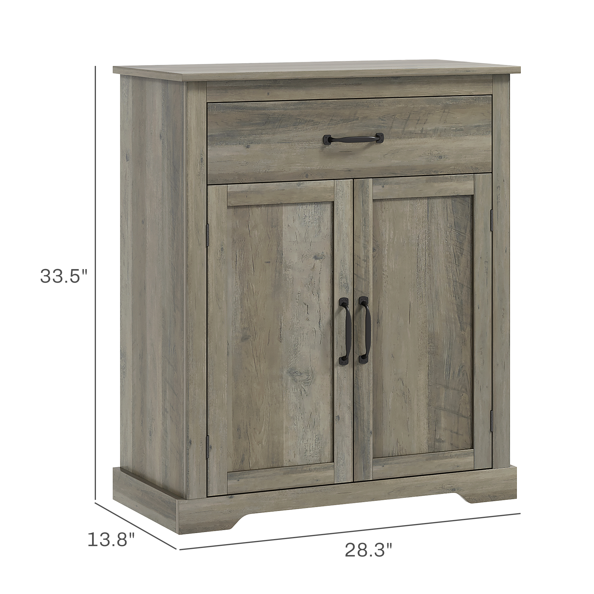 HOMCOM Sideboard Buffet Table with Drawer, Storage Cabinet with Double Doors and Adjustable Shelf, Gray 1