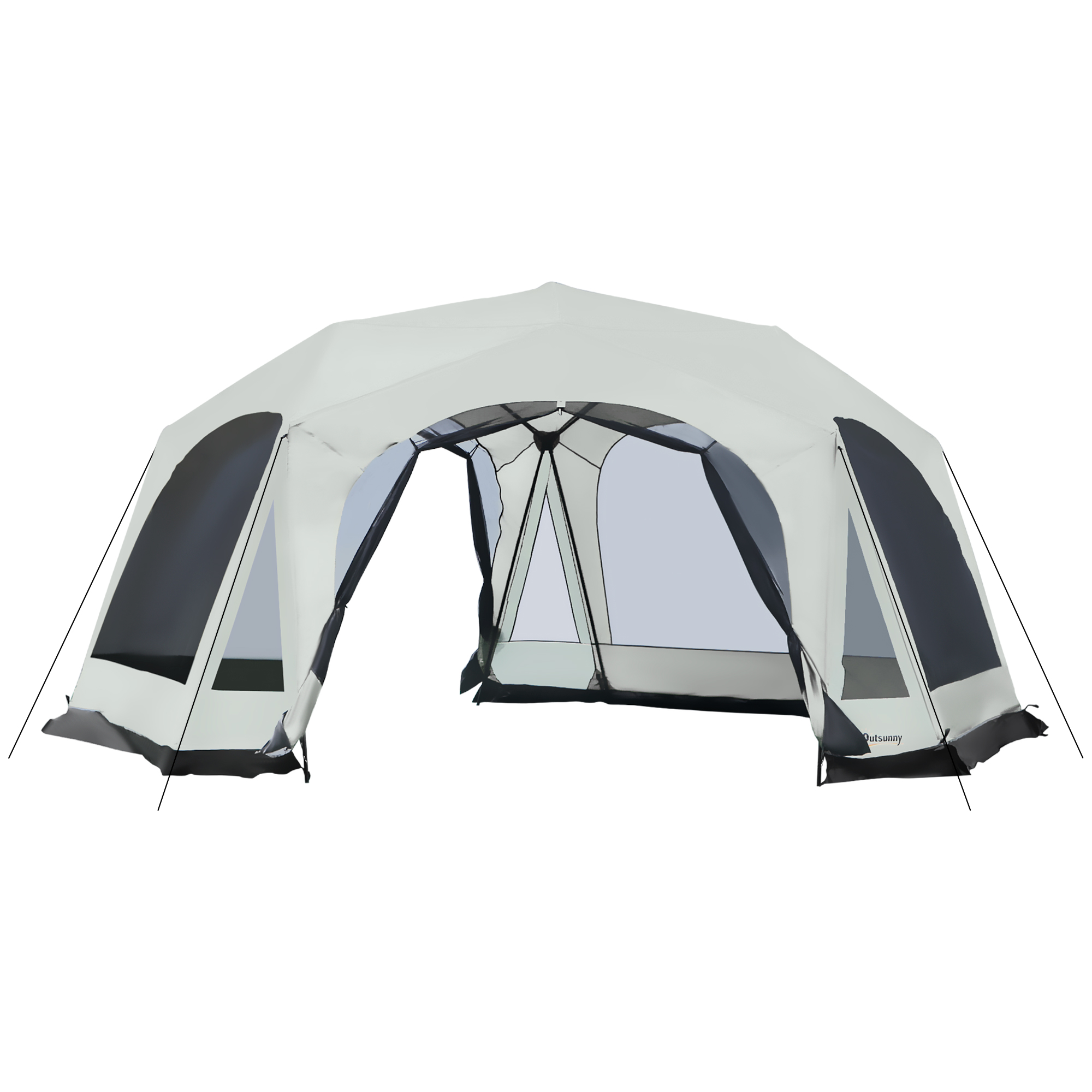 Outsunny 20-Person Camping Tent with Weatherproof Cover