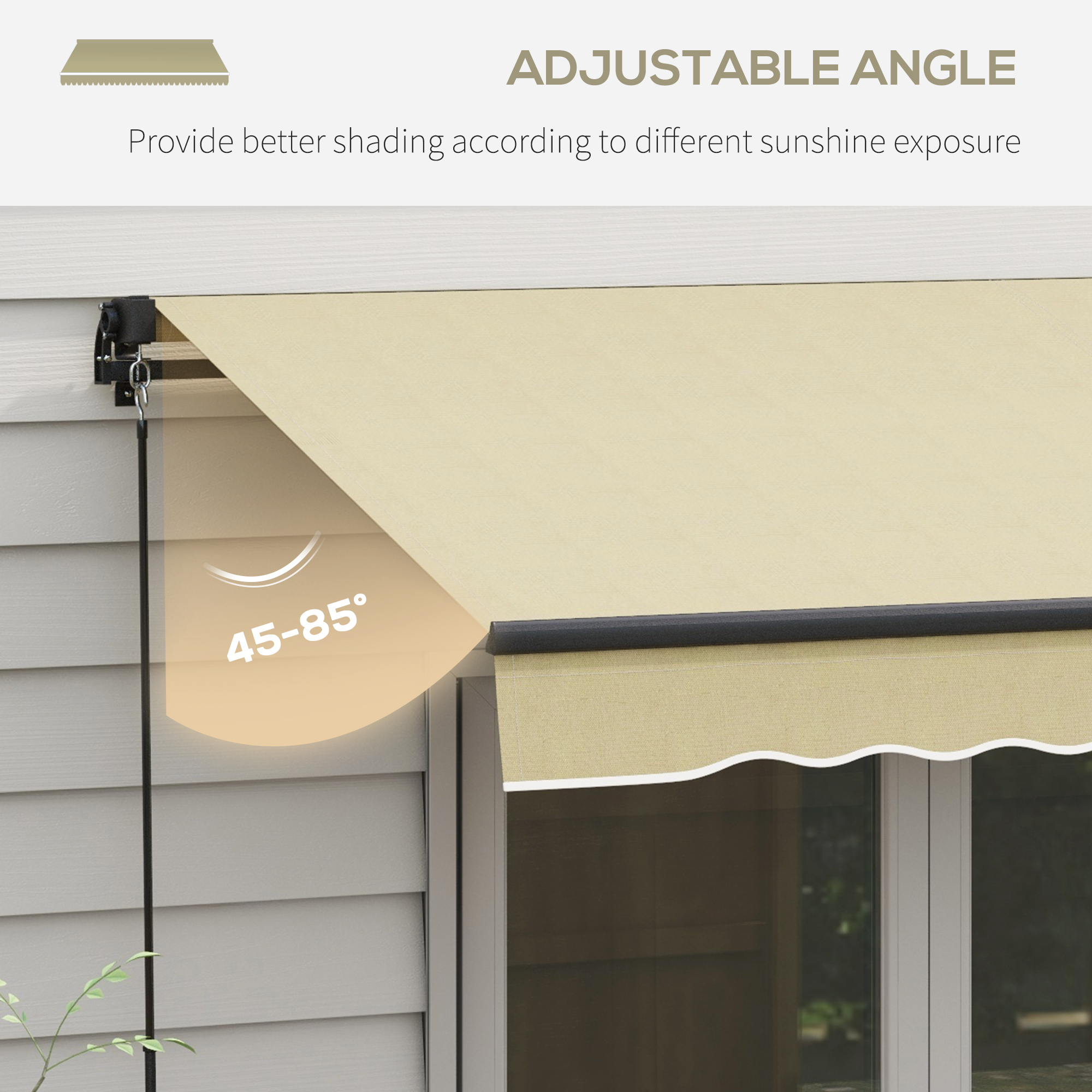 Outsunny 10 x 8 Ft Retractable Awning Beige Sunshade Shelter 280gsm UV Protection Deck Balcony Yard | Aosom.com 3