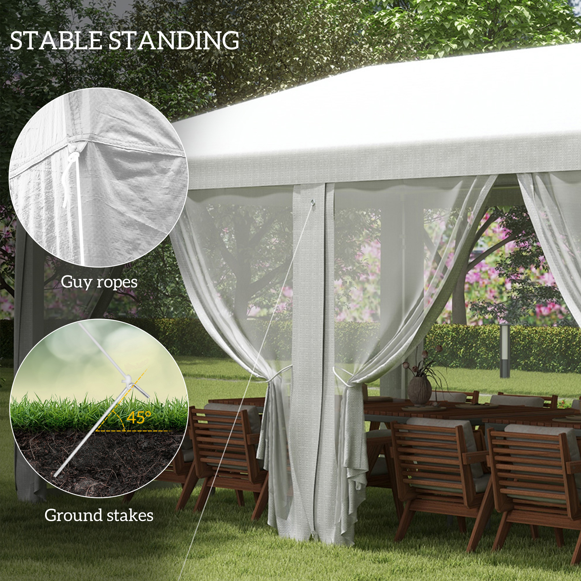 Outsunny 20' x 10' Outdoor Party Tent Gazebo Wedding Canopy
