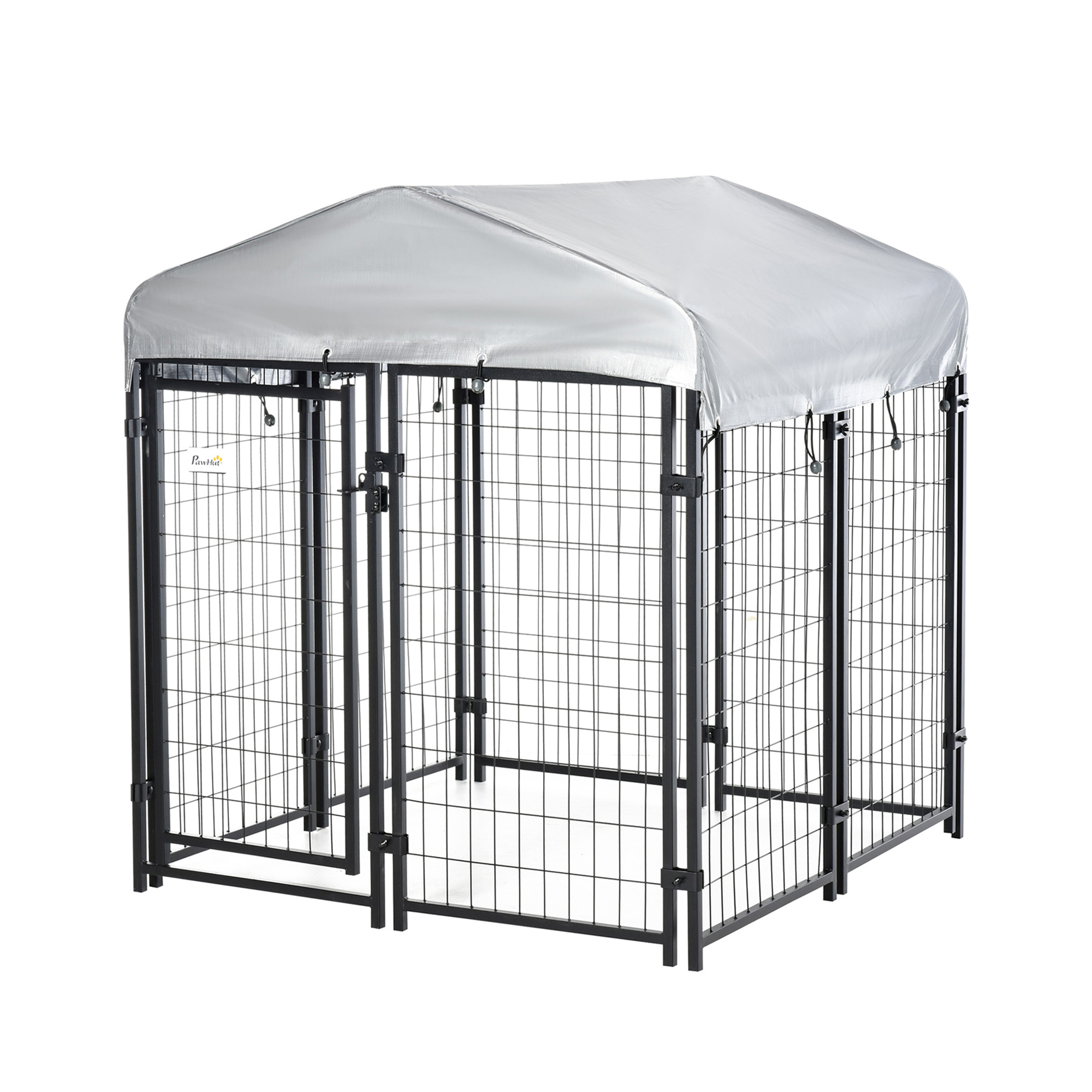 Outside Canine Kennel with Waterproof UV-Resistant Cover, 4 x 4 x 4.5 ft 1