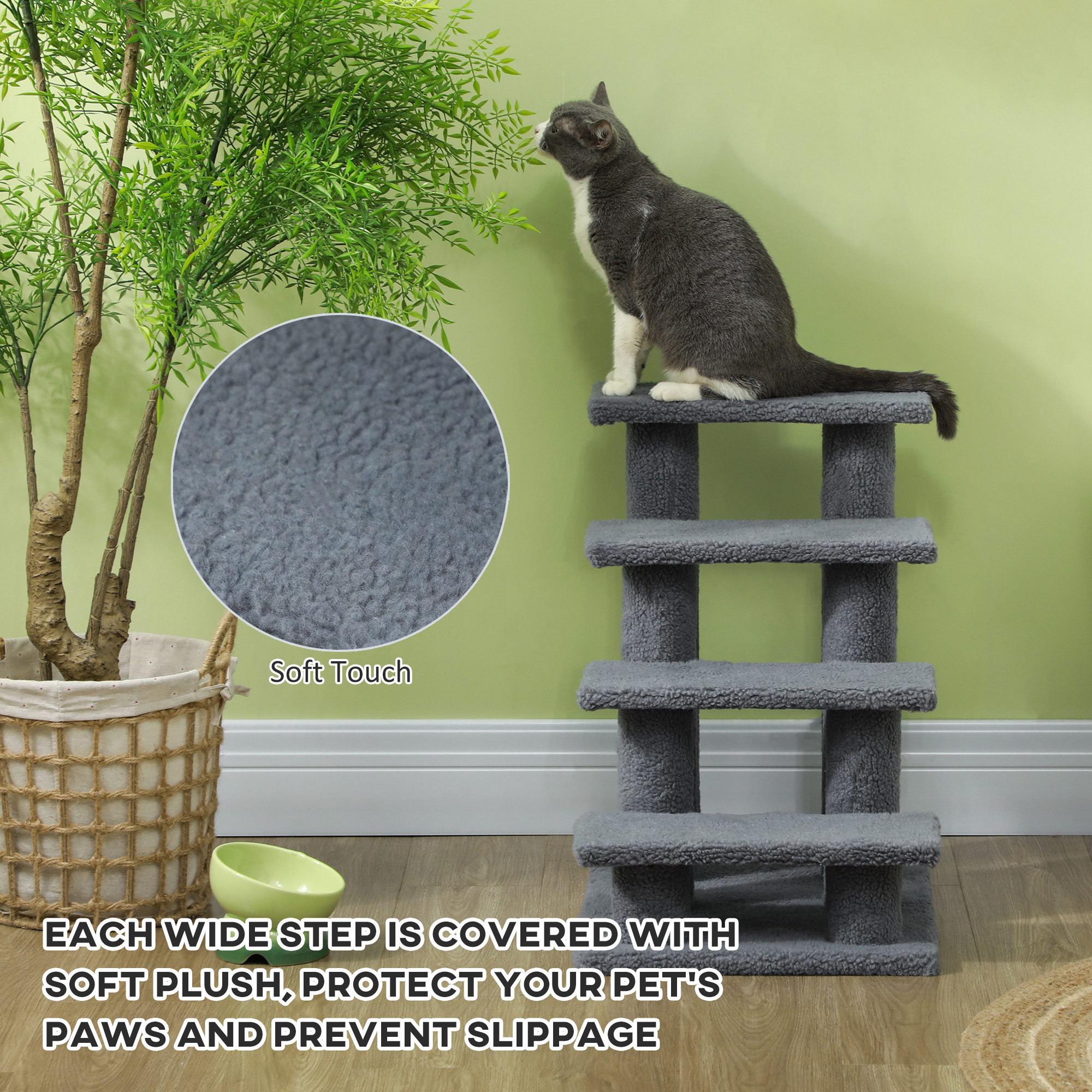 Cat Scratch Stair Post Pawhut Pet Stairs 25