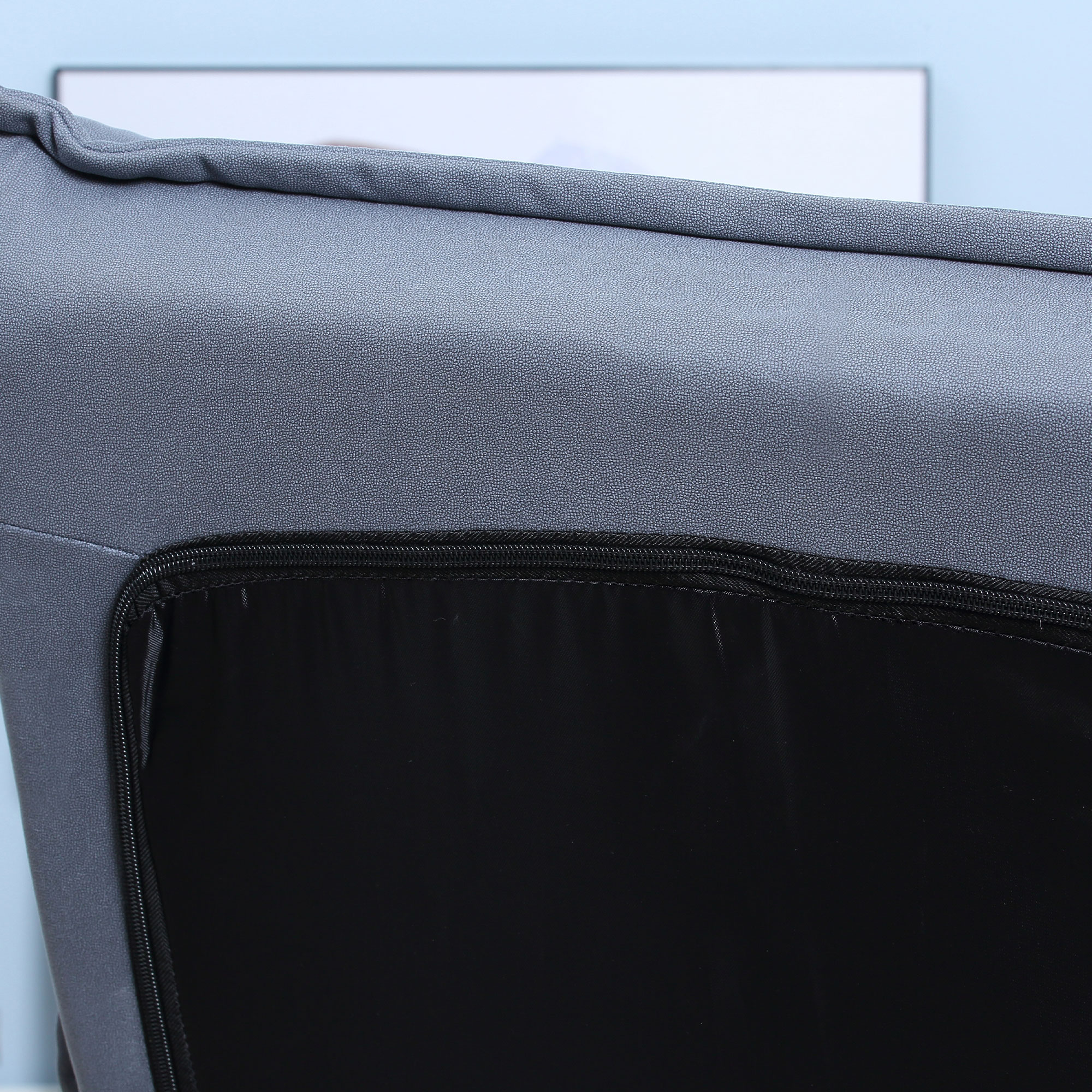HOMCOM Adjustable Swivel Floor Chair Microfiber Back Support Video Gaming Grey | Aosom.com 7