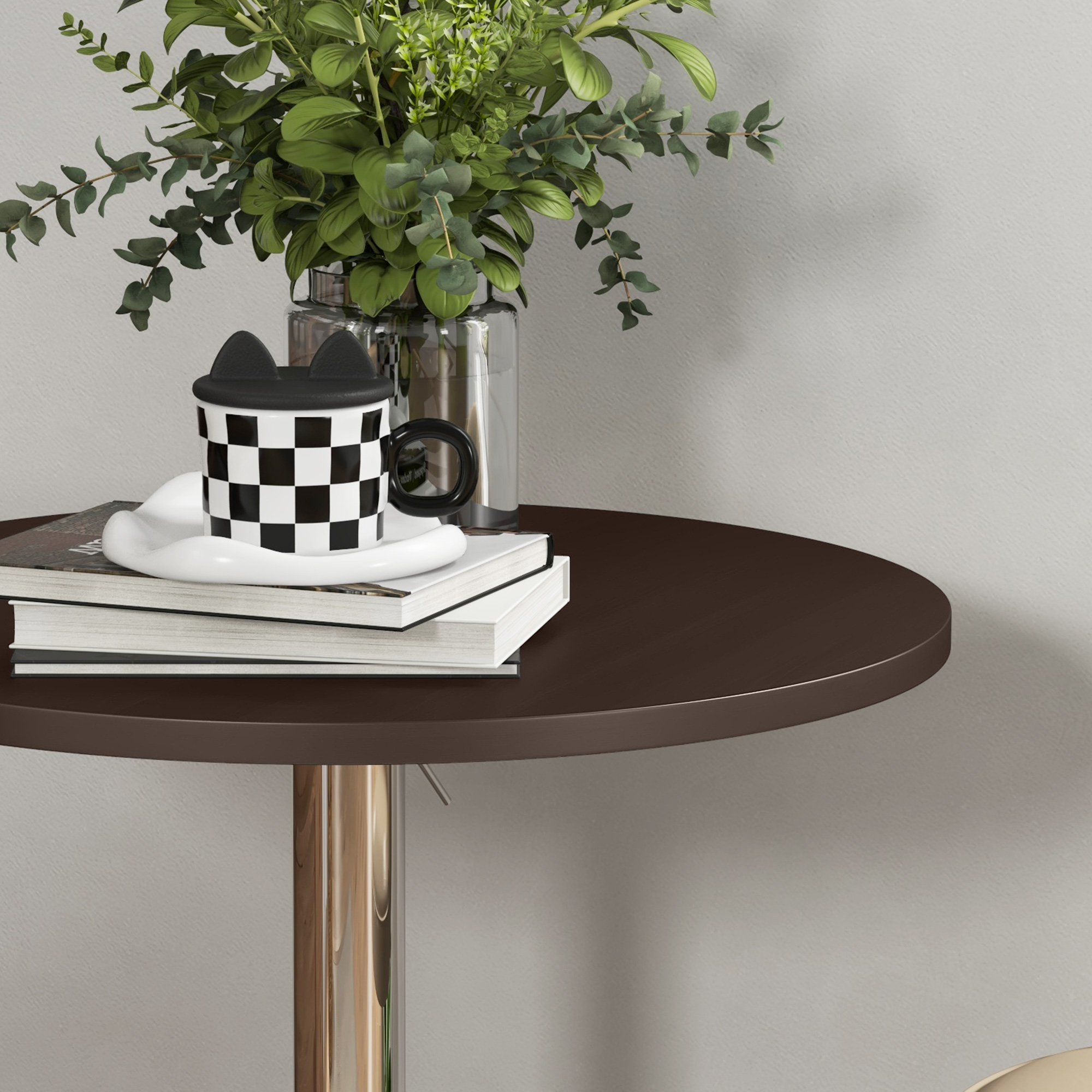 HOMCOM High Top Bar Table, Adjustable Round Kitchen Table