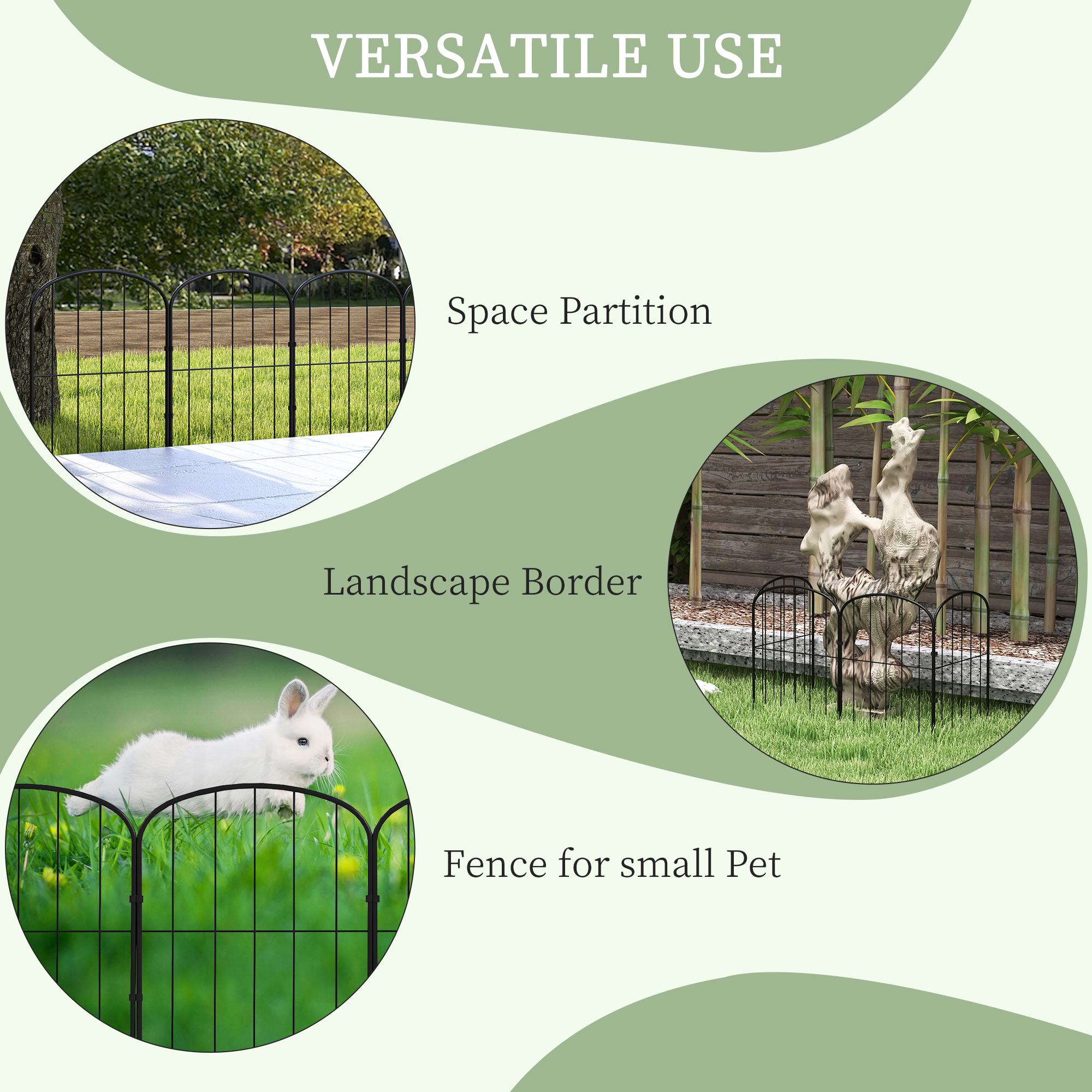 Outsunny 4 Pack Garden Fencing Border, Decorative Fence 4