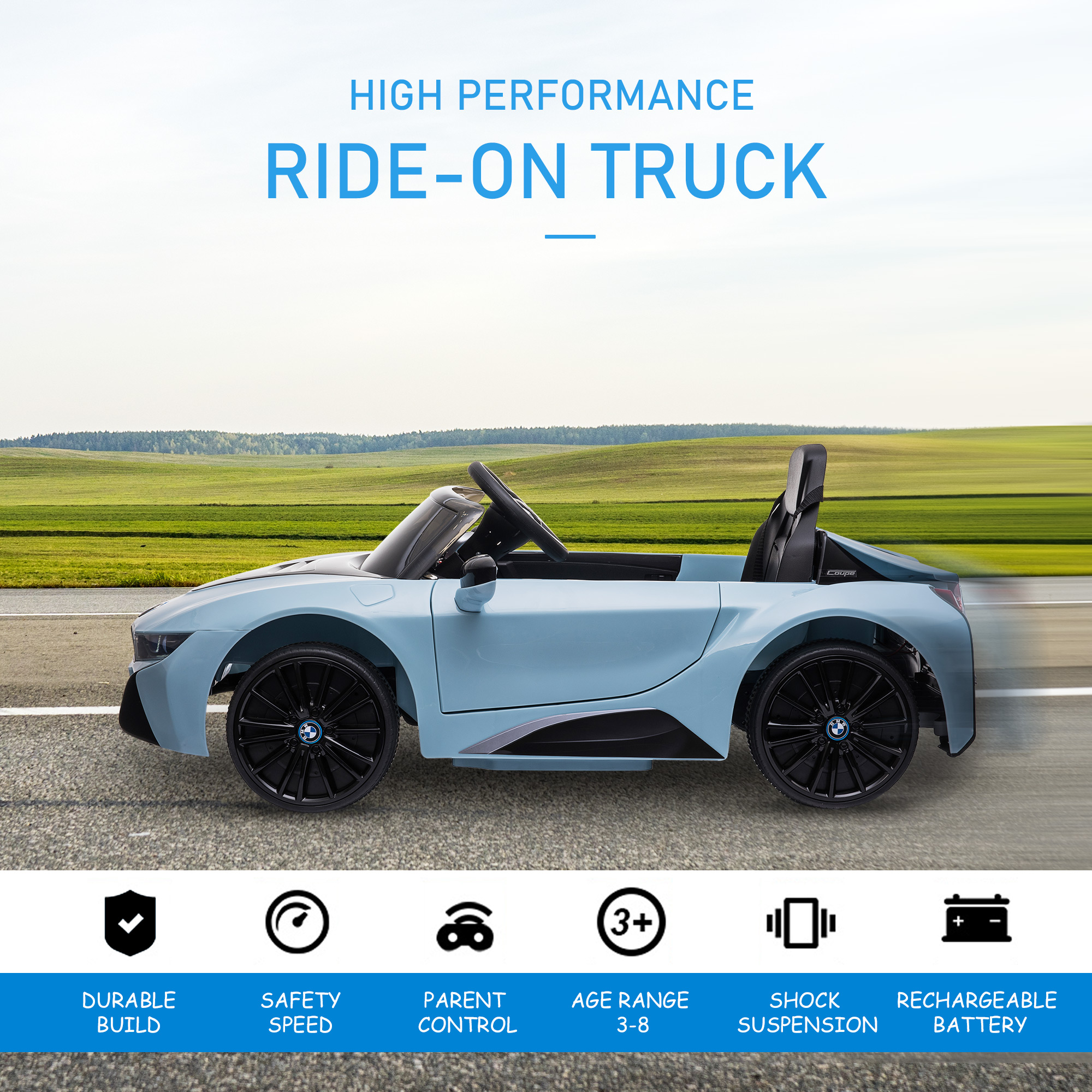 Aosom 6V Kids Electric Ride On Car BMW Coupe Battery Powered Toy